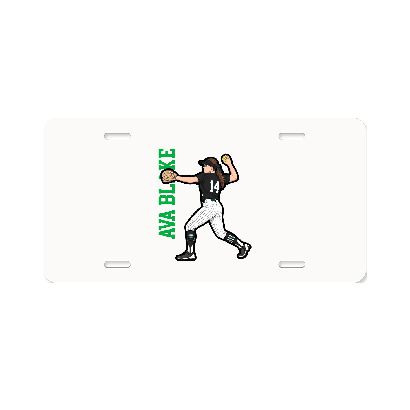 License Plate — Name Vertical in Classic