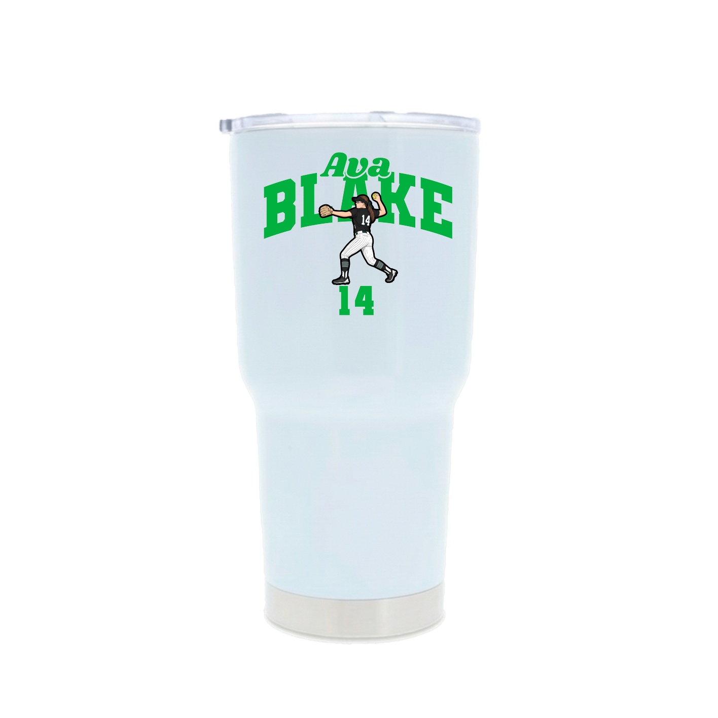 30oz Stainless Steel Tumbler — Signature Arch in White