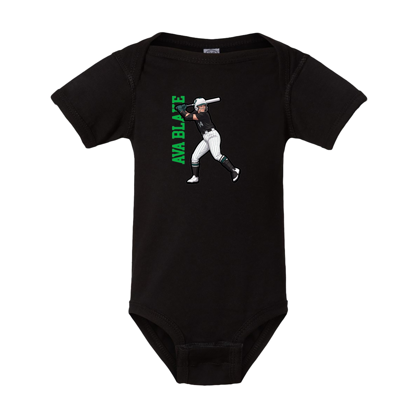 Baby Onesie — Name Vertical in Black