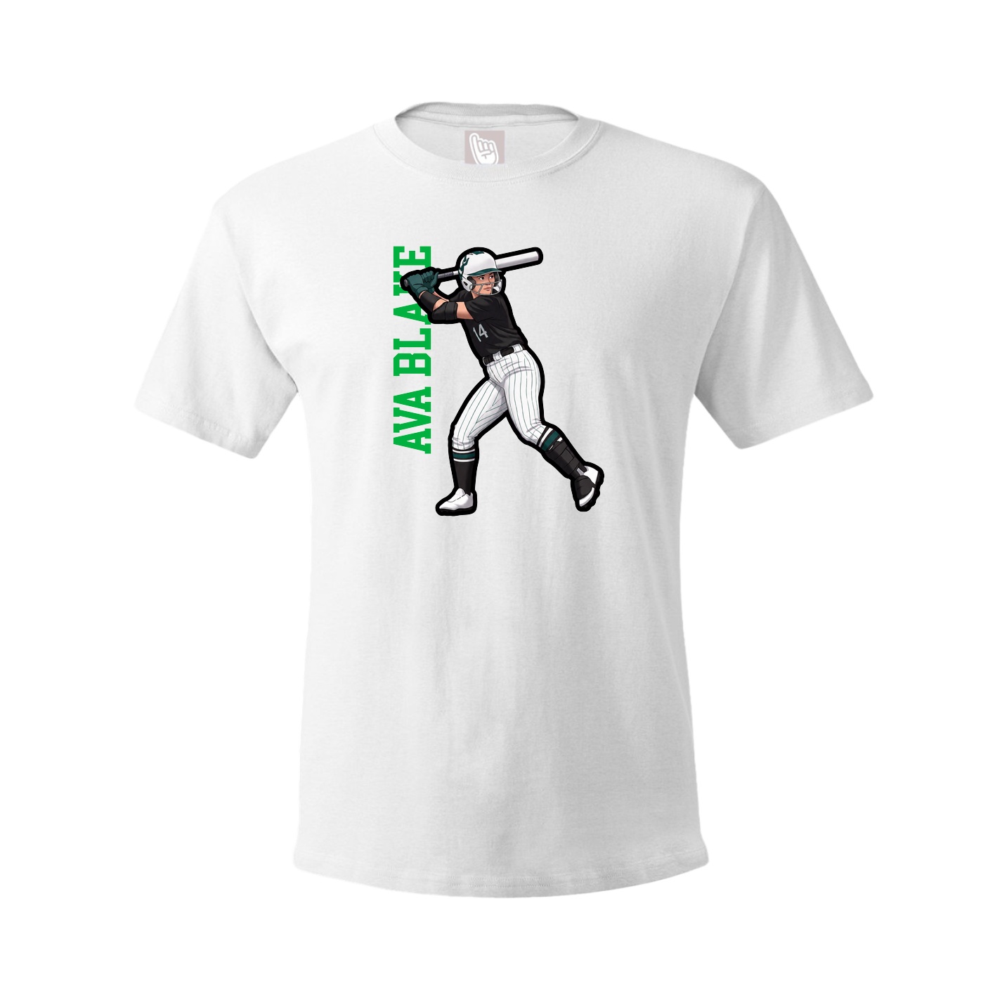 Youth Tee — Name Vertical in White