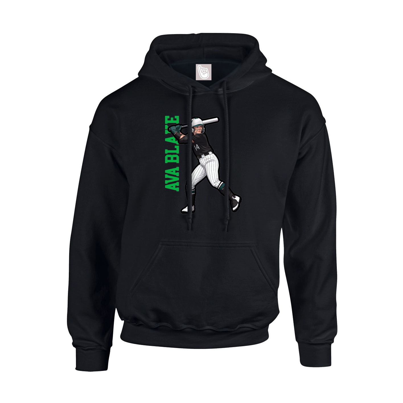 Hoodie — Name Vertical in Black