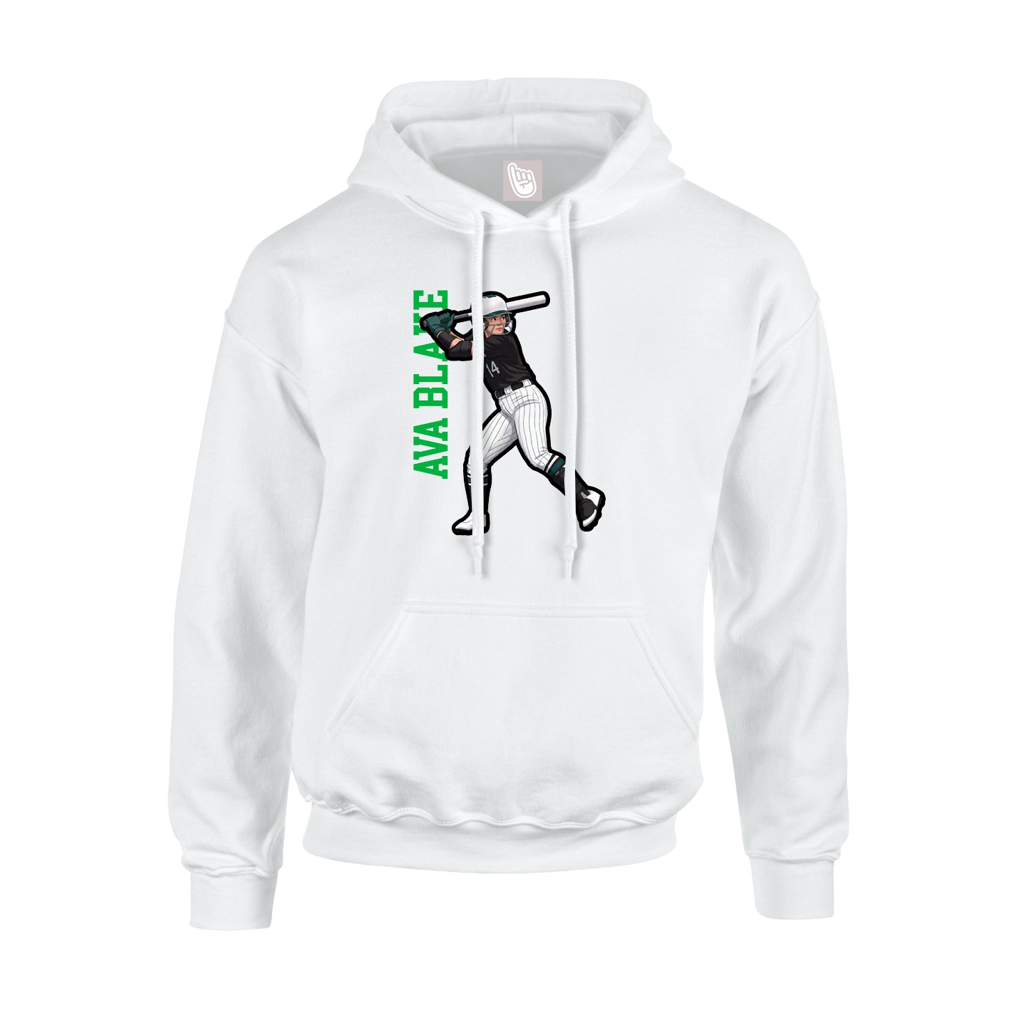 Youth Hoodie — Name Vertical in White