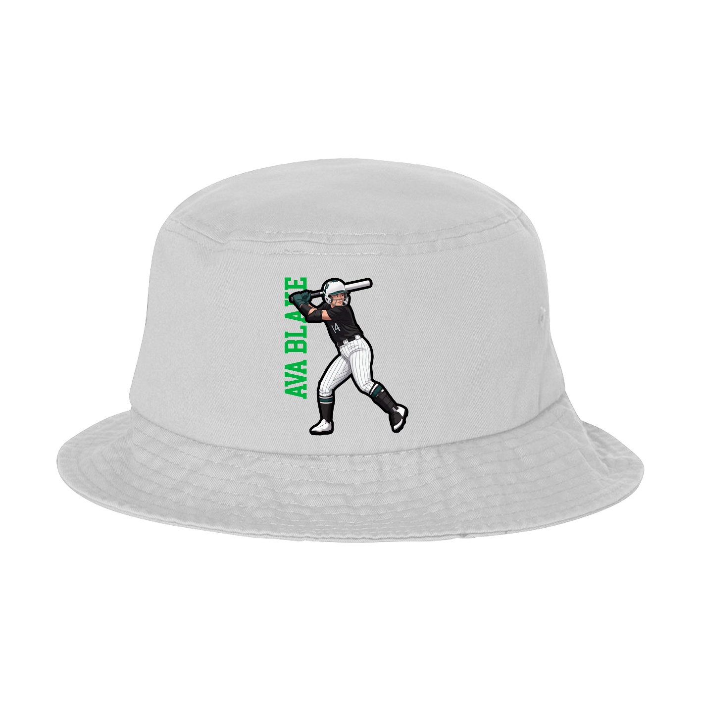 Bucket Cap — Name Vertical in White