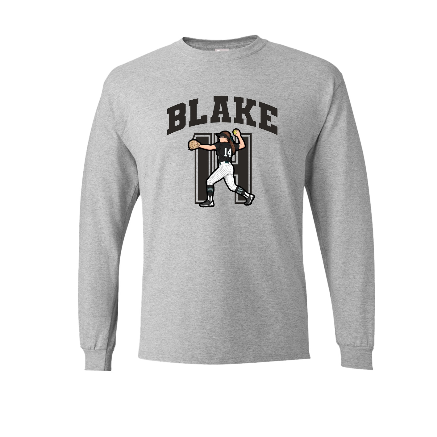 Long Sleeve Tee — Number in Grey