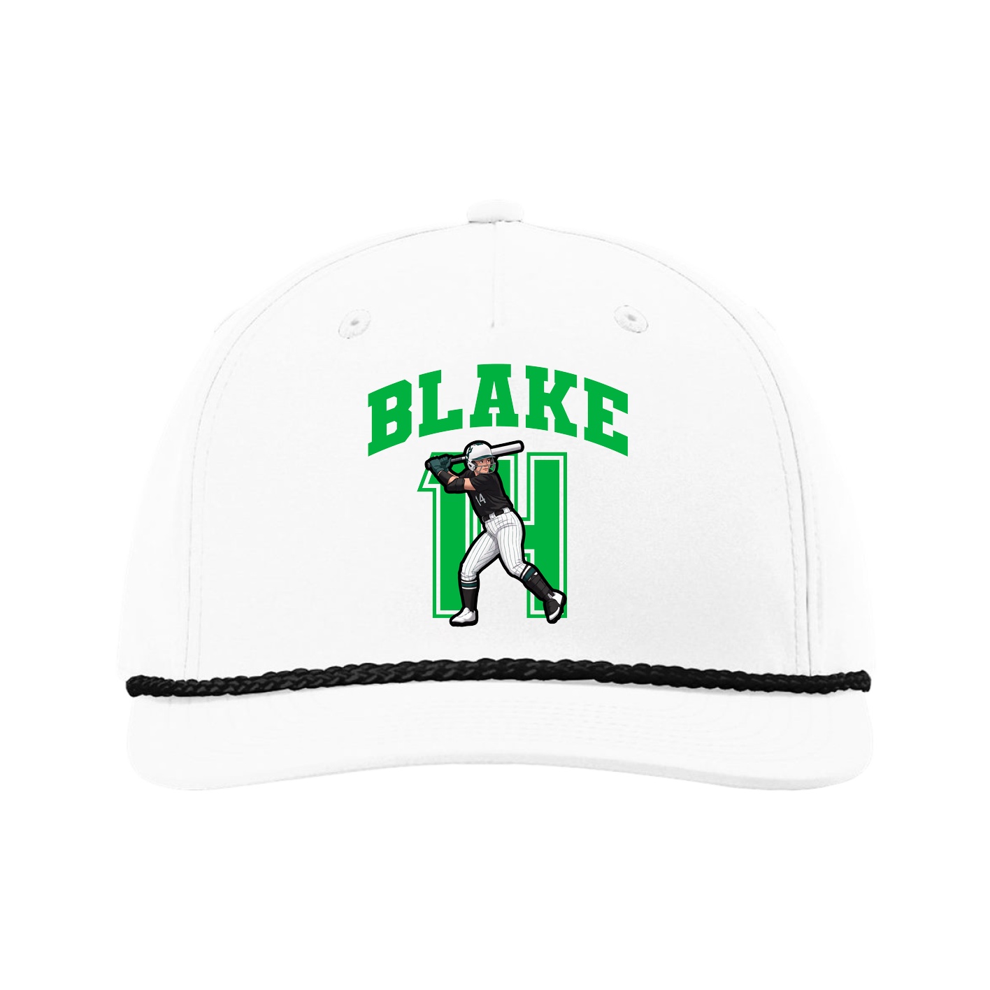 Five-Panel Classic Rope Cap — Number in White
