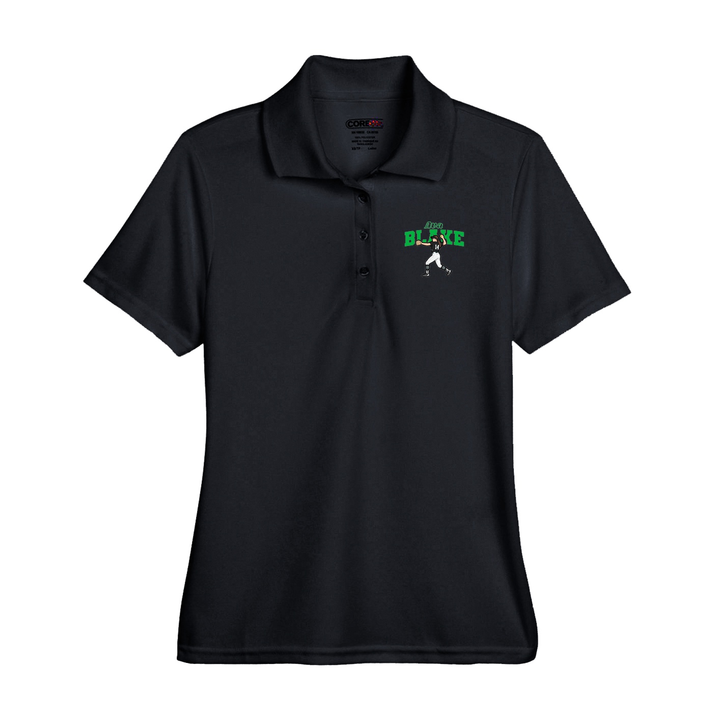 Performance Polo — Name Arch in Black