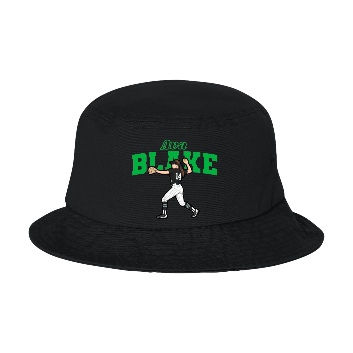 Bucket Cap — Name Arch in Black