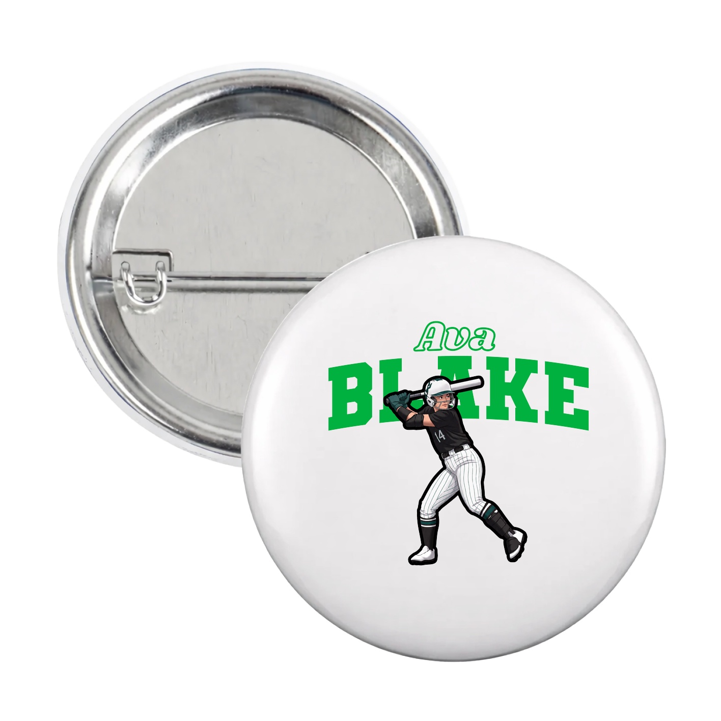Game Day Button — Name Arch in White