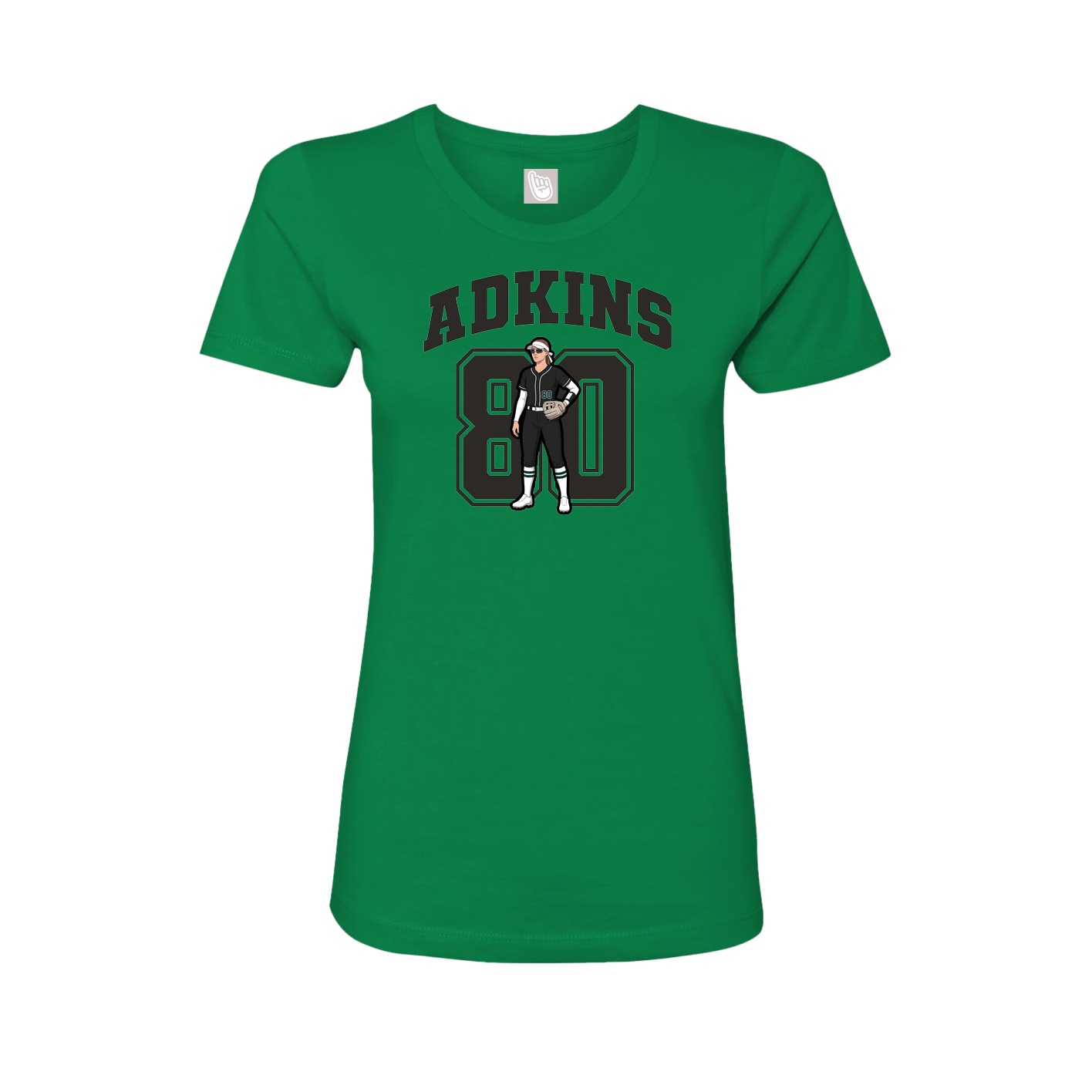 Fitted Women's Tee — Number in Green