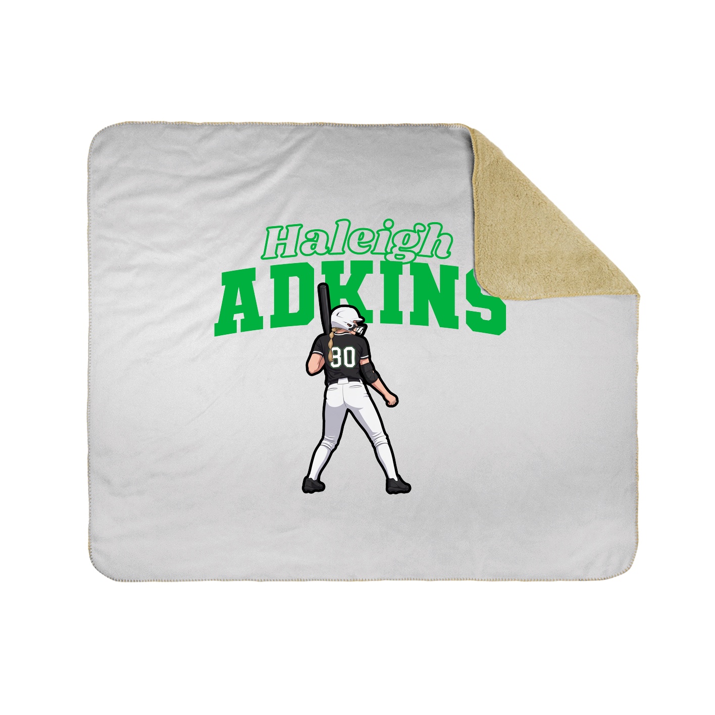 Throw Blanket — Name Arch in White