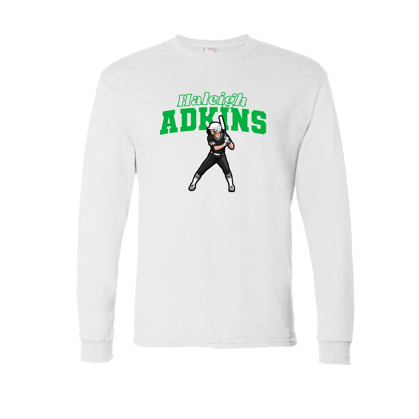 Long Sleeve Tee — Name Arch in White