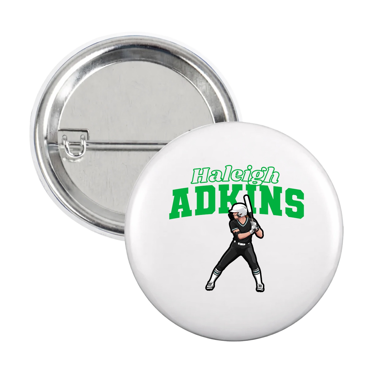 Game Day Button — Name Arch in White