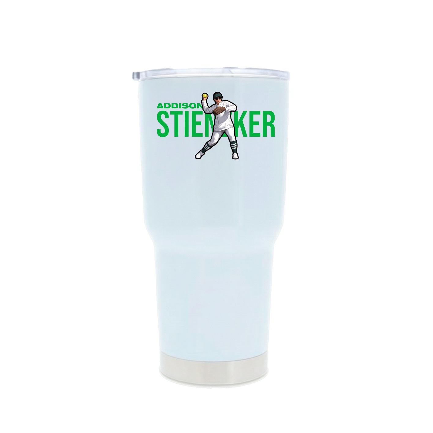 30oz Stainless Steel Tumbler — Player Name in White