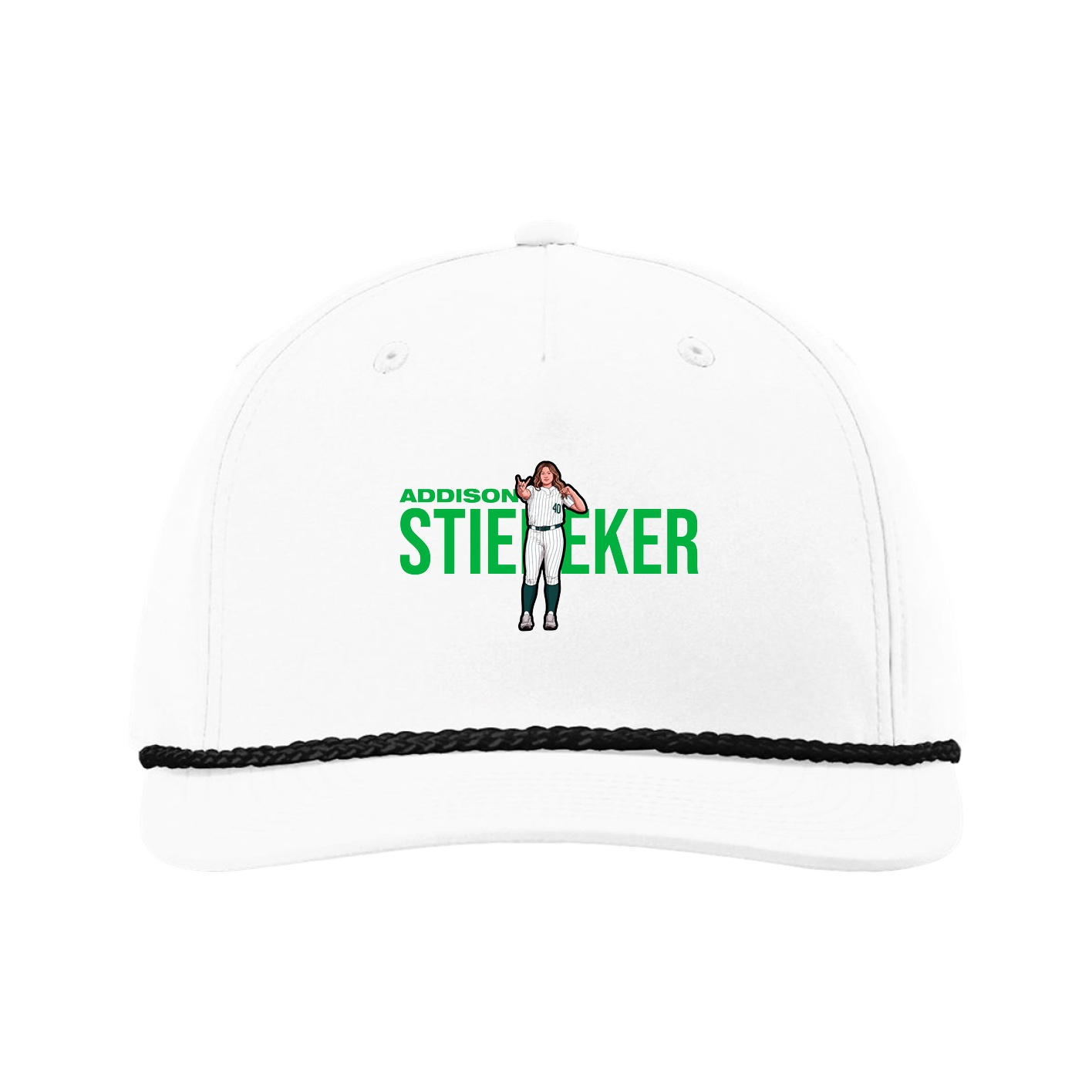 Five-Panel Classic Rope Cap — Player Name in White