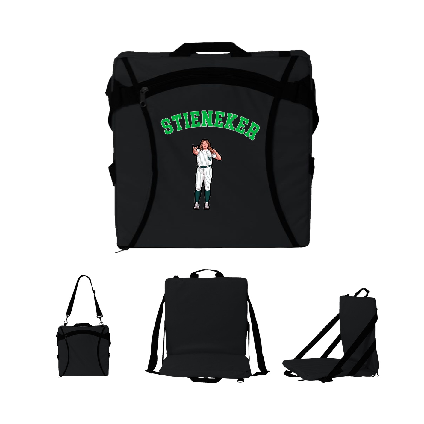 Folding Stadium Seat — Shirsey Arch in Black