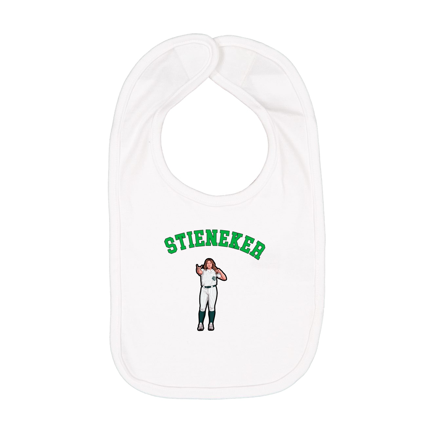 Infant Bib — Shirsey Arch in White