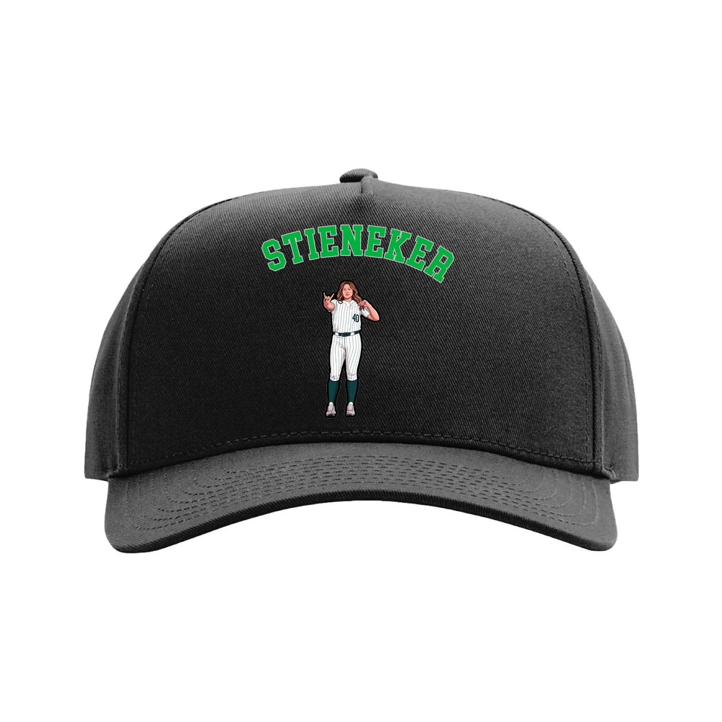 Full Fabric Five-Panel Champ Cap — Shirsey Arch in Black