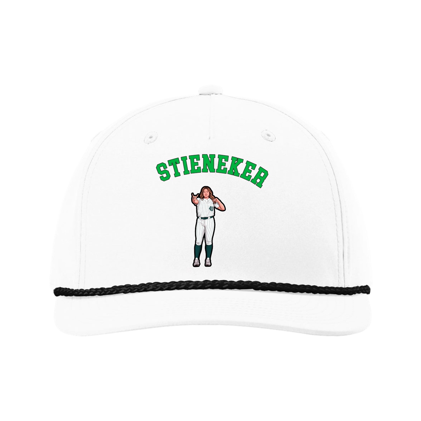 Five-Panel Classic Rope Cap — Shirsey Arch in White
