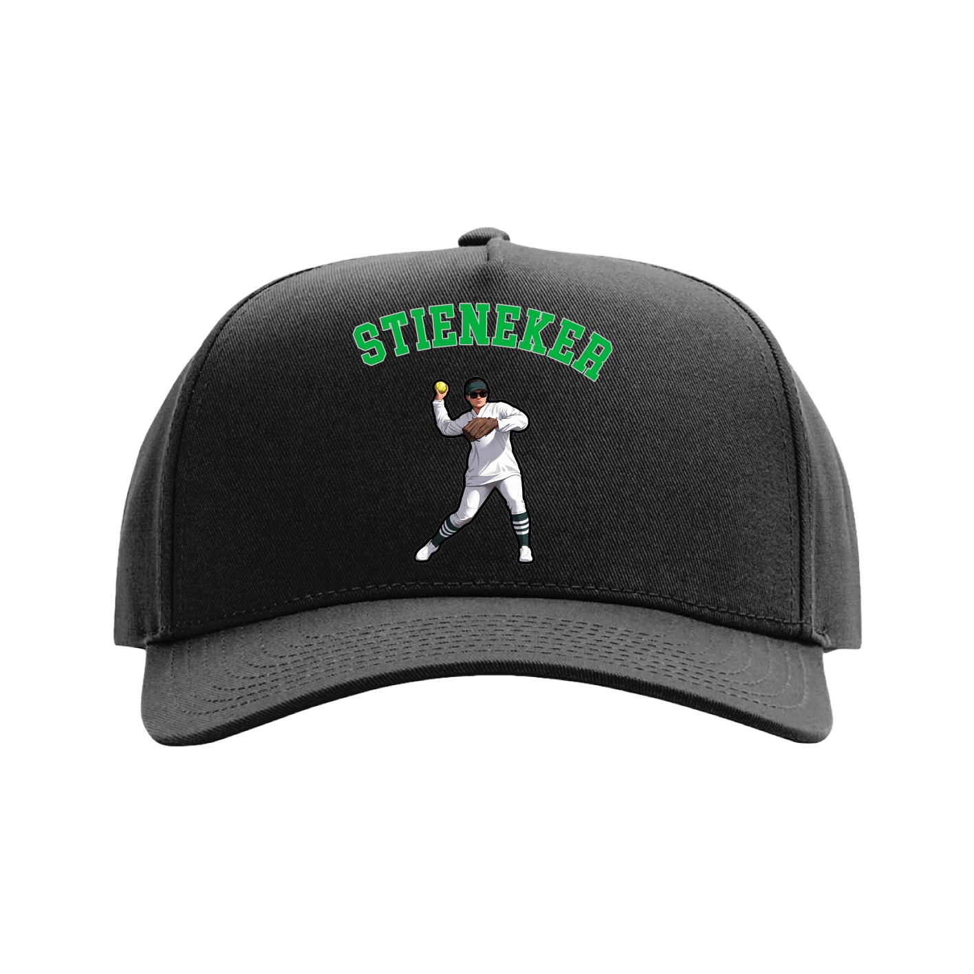 Full Fabric Five-Panel Champ Cap — Shirsey Arch in Black