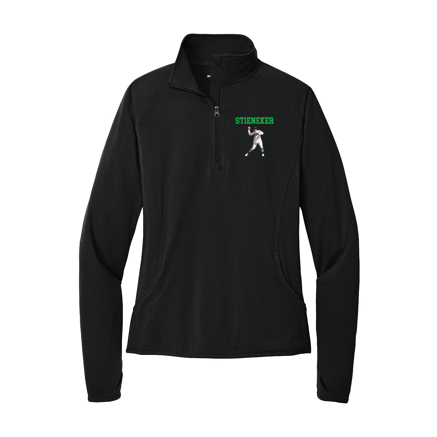 Women's Q-Zip Pullover — Shirsey in Black