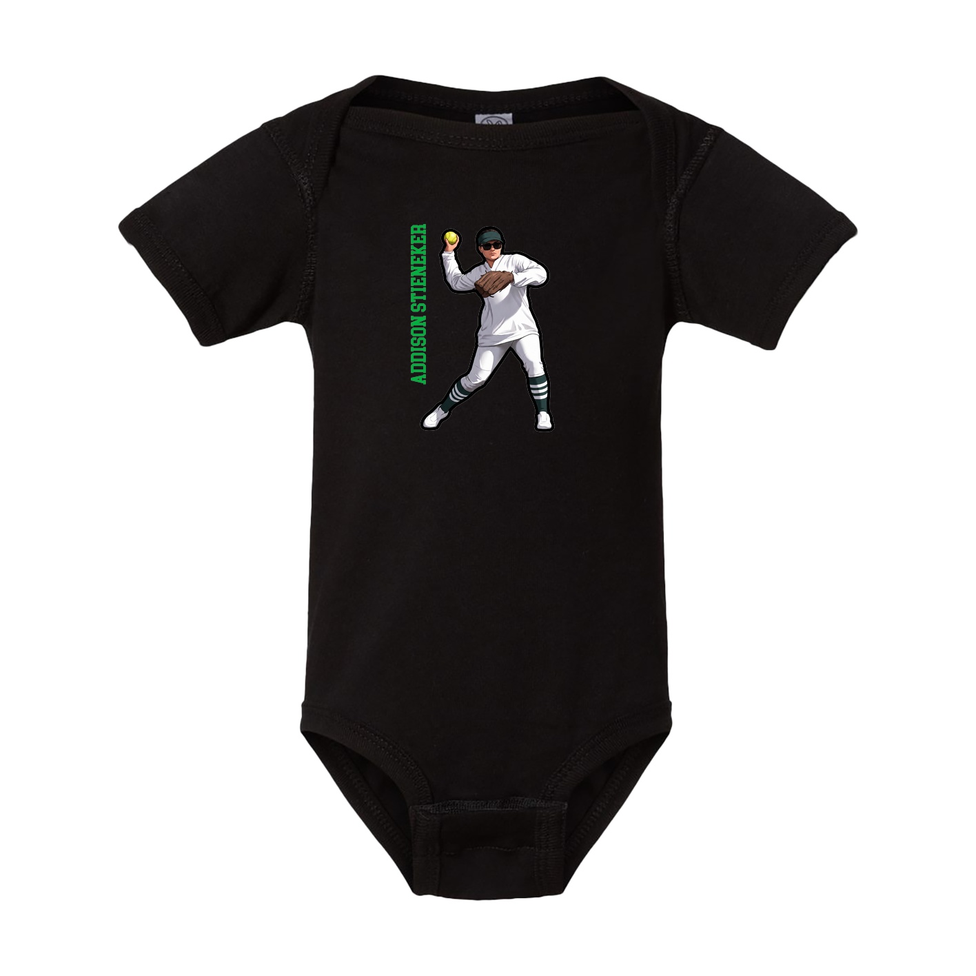 Baby Onesie — Name Vertical in Black