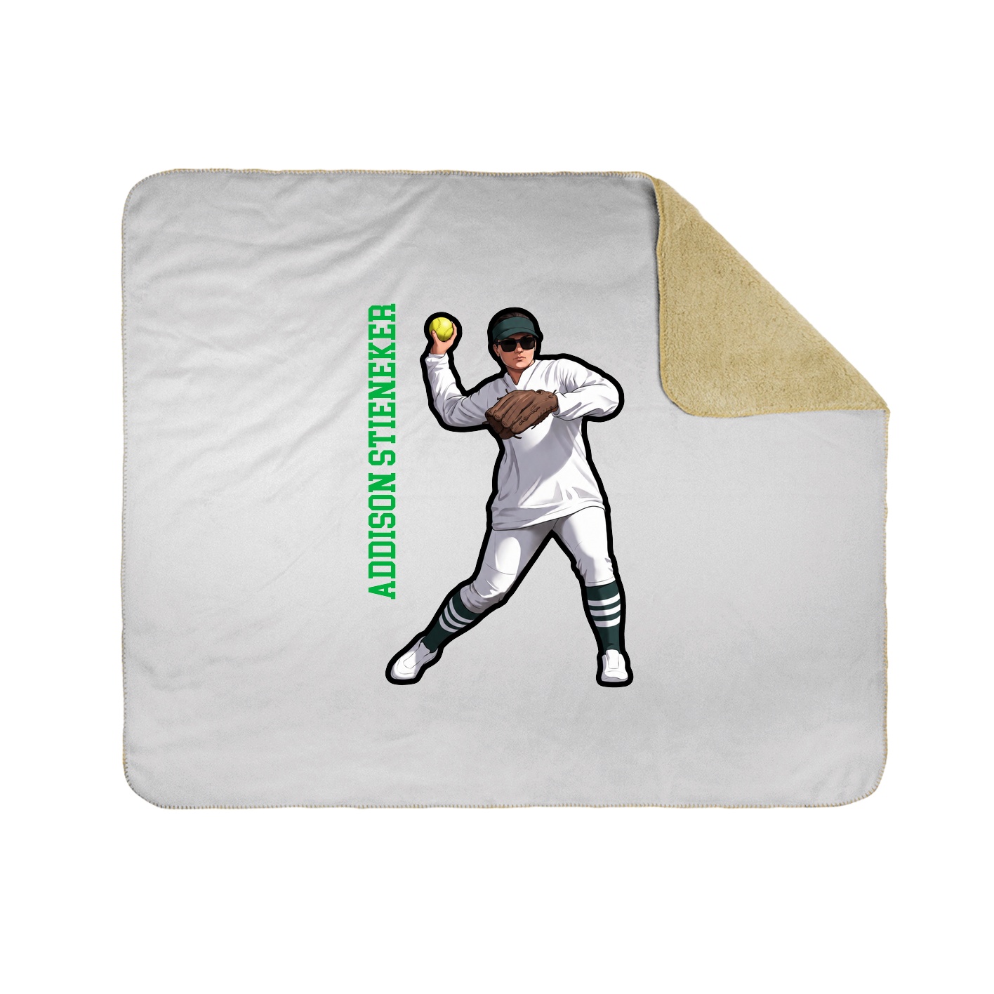 Throw Blanket — Name Vertical in White