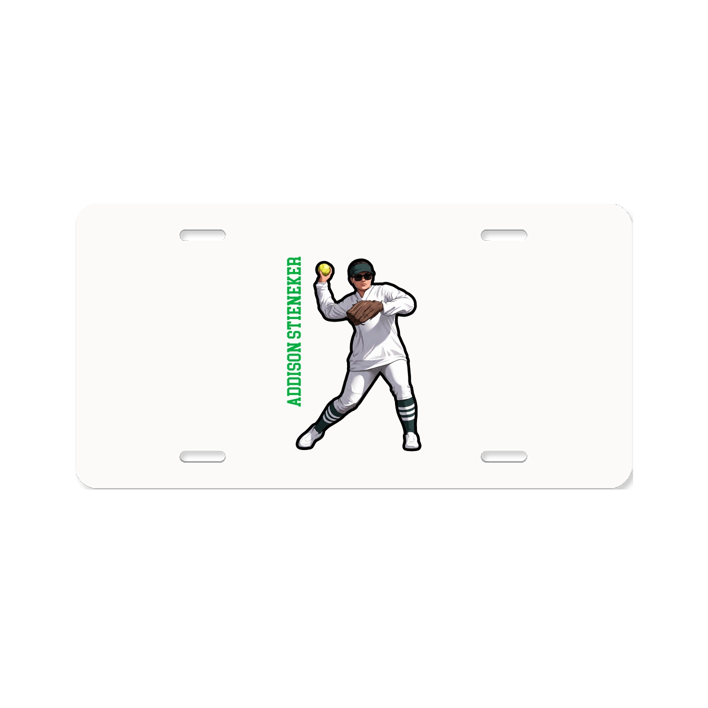 License Plate — Name Vertical in Classic