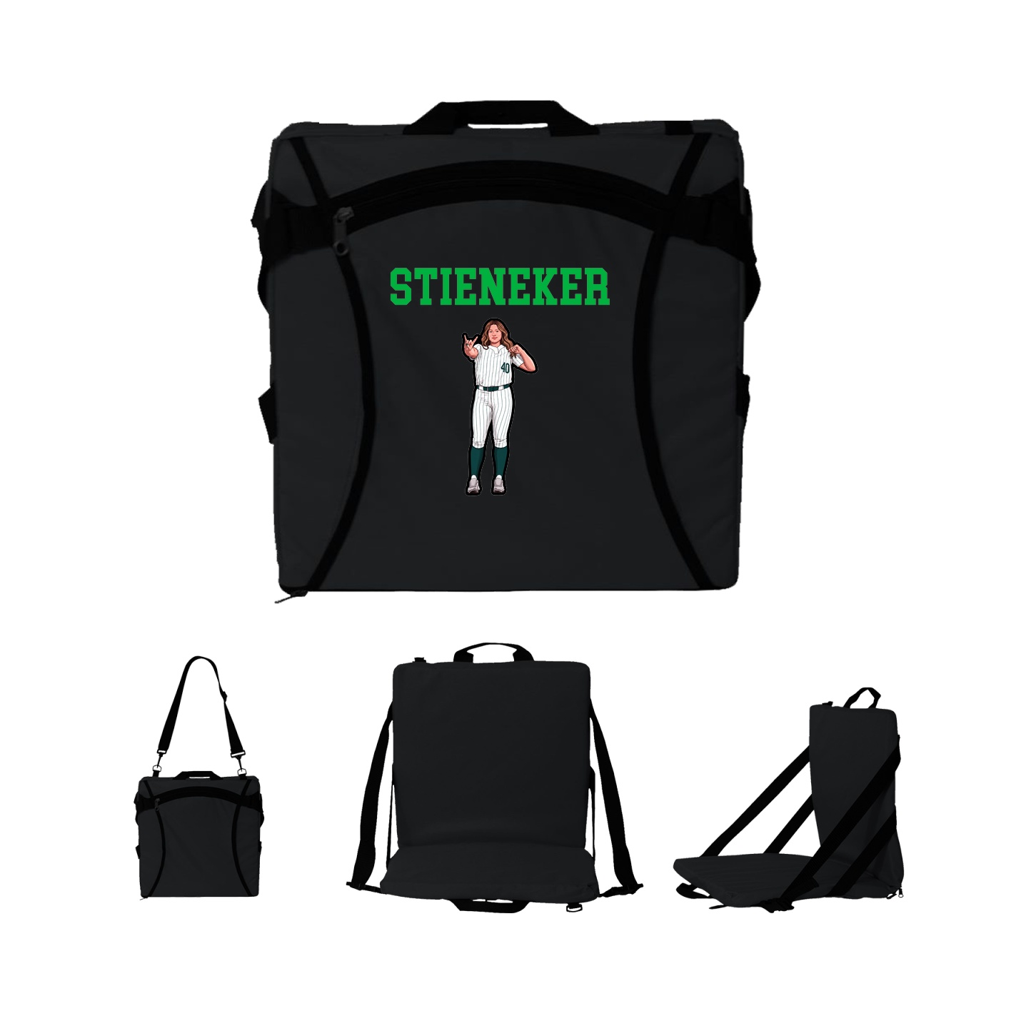 Folding Stadium Seat — Shirsey in Black