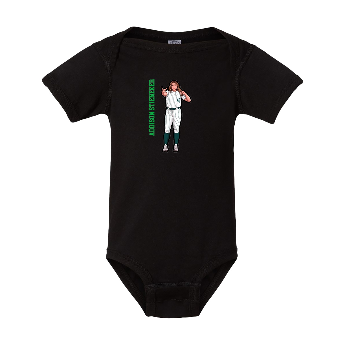 Baby Onesie — Name Vertical in Black