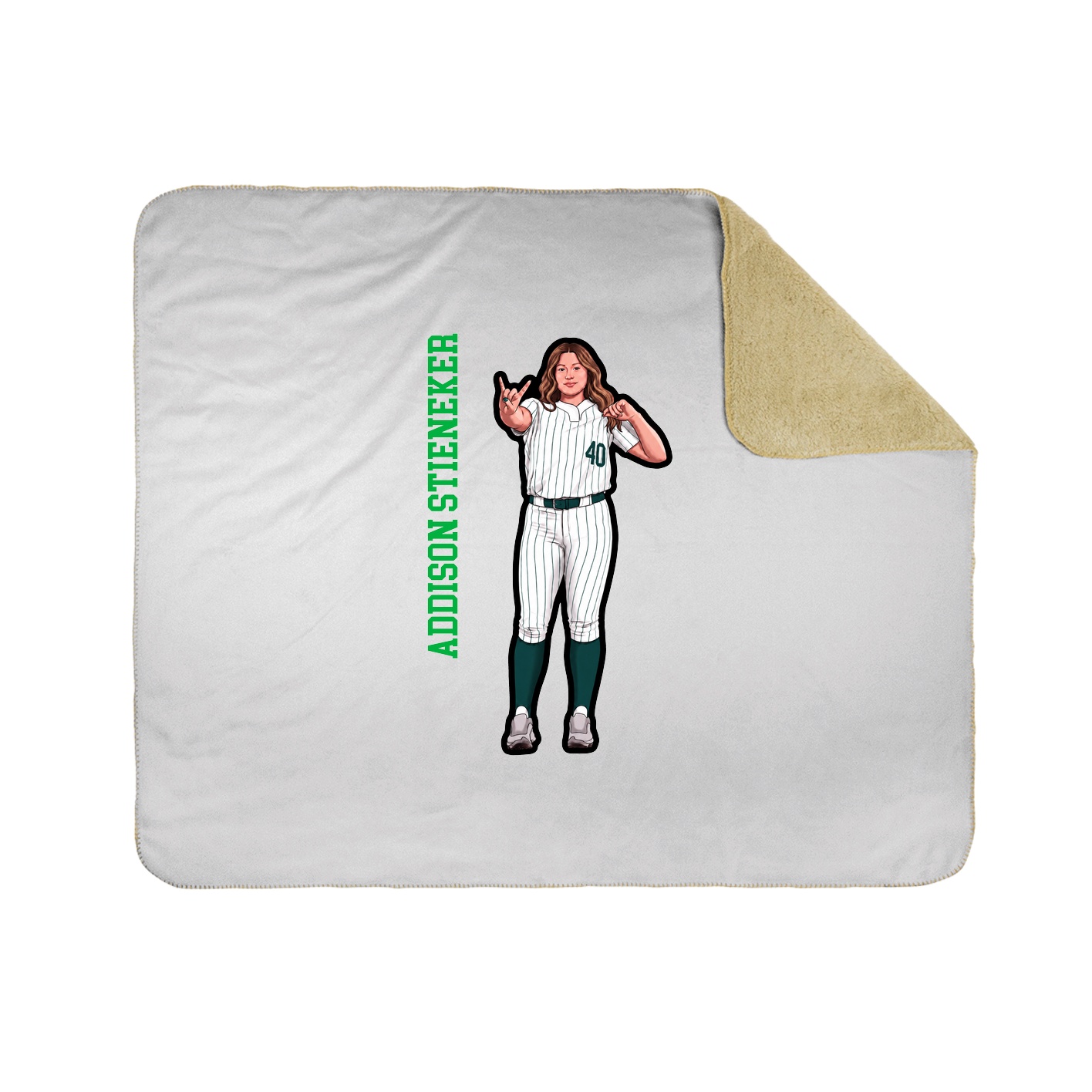 Throw Blanket — Name Vertical in White