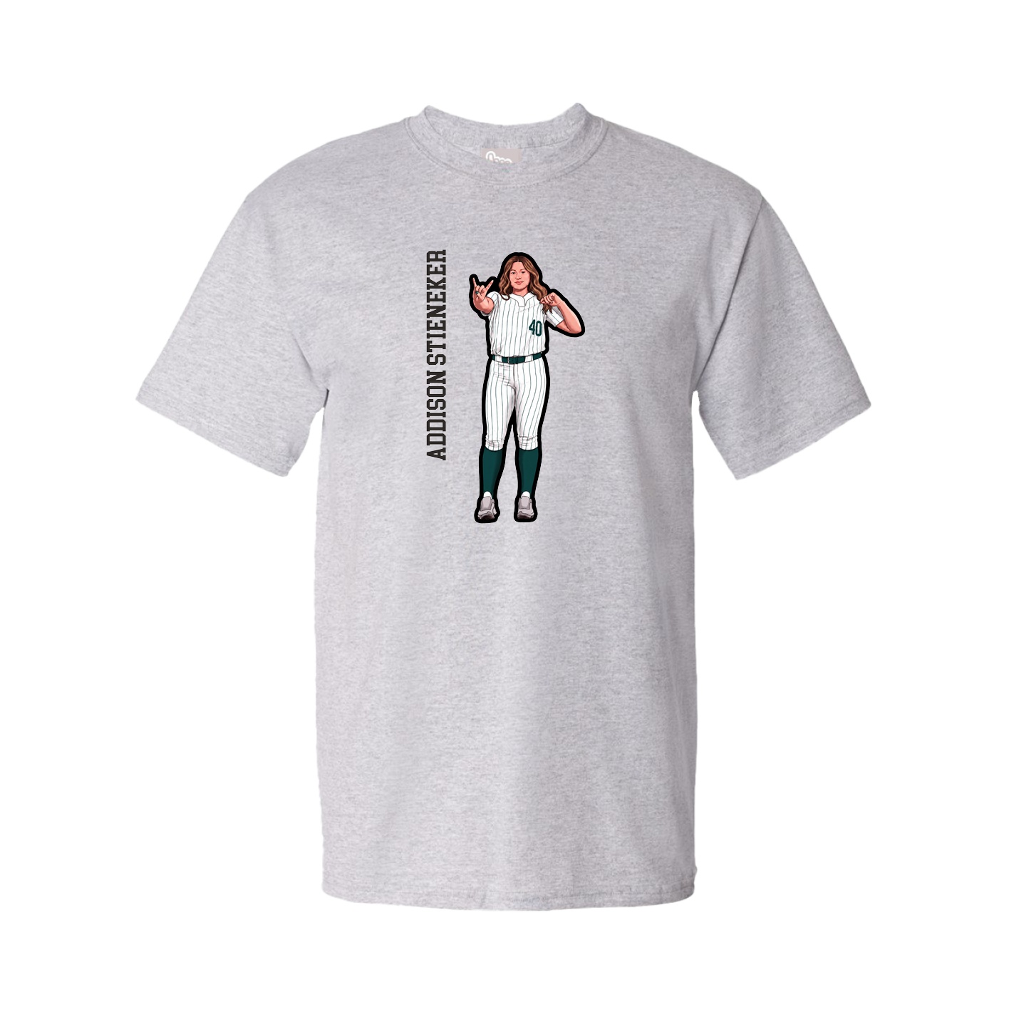 Tee — Name Vertical in Grey