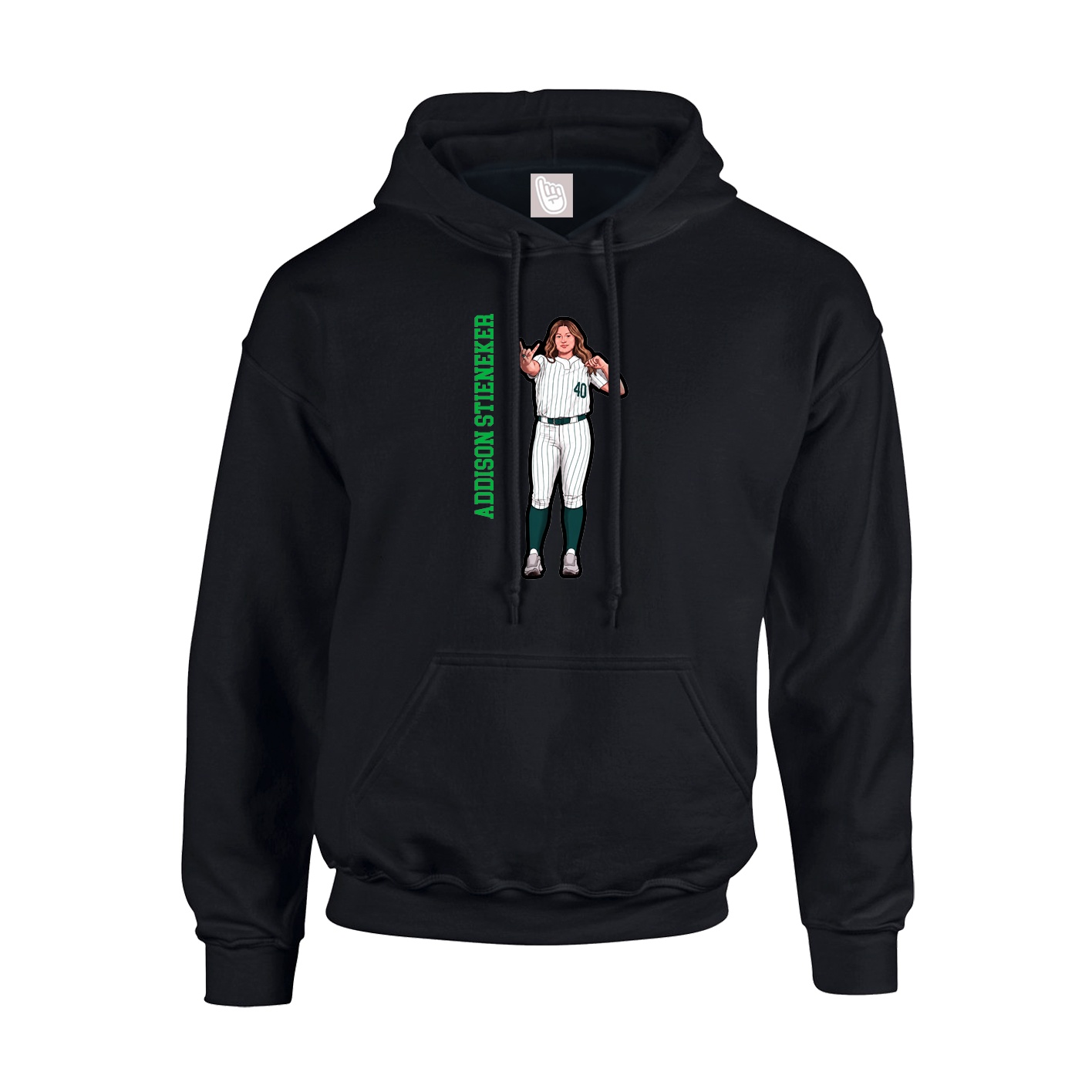 Youth Hoodie — Name Vertical in Black