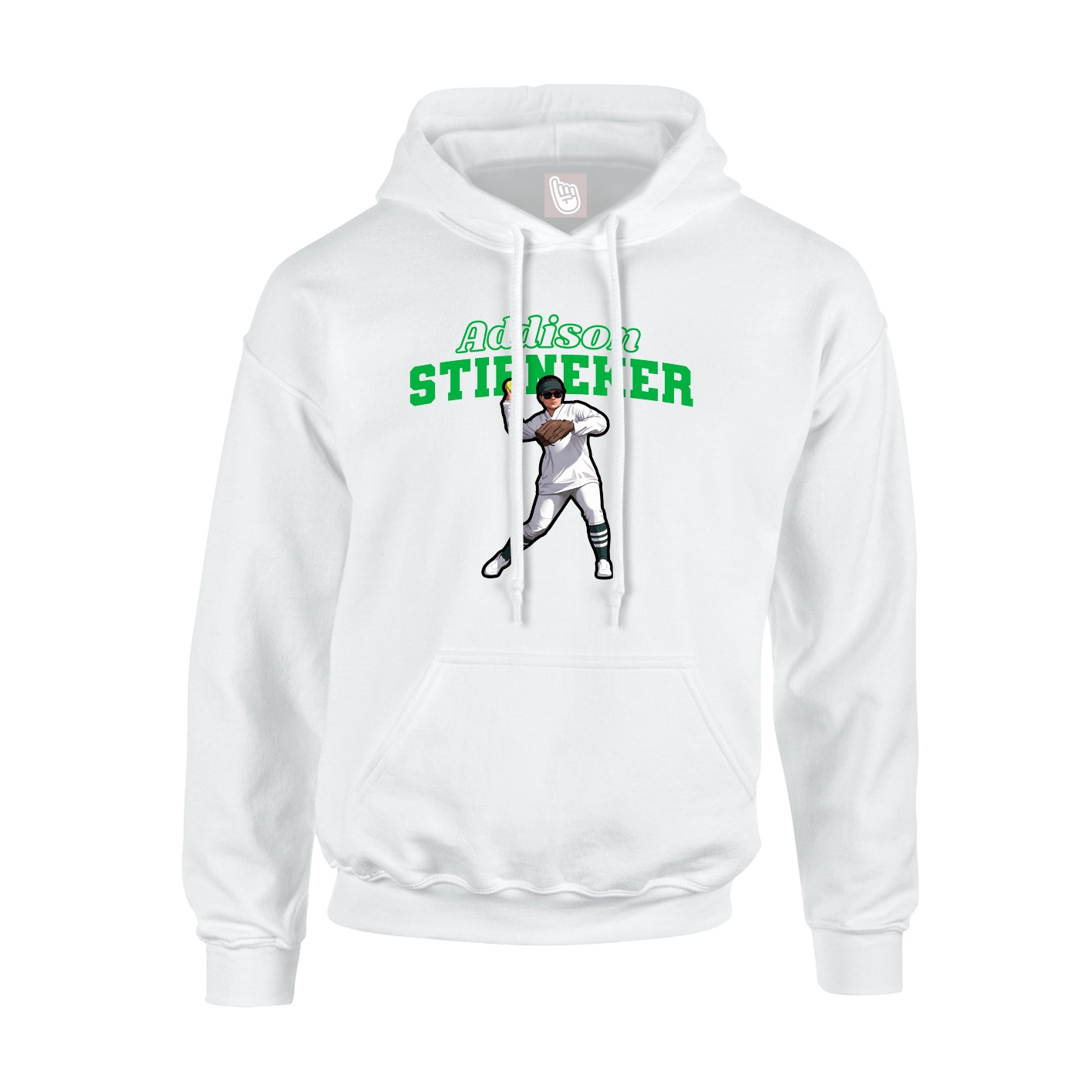 Hoodie — Name Arch in White