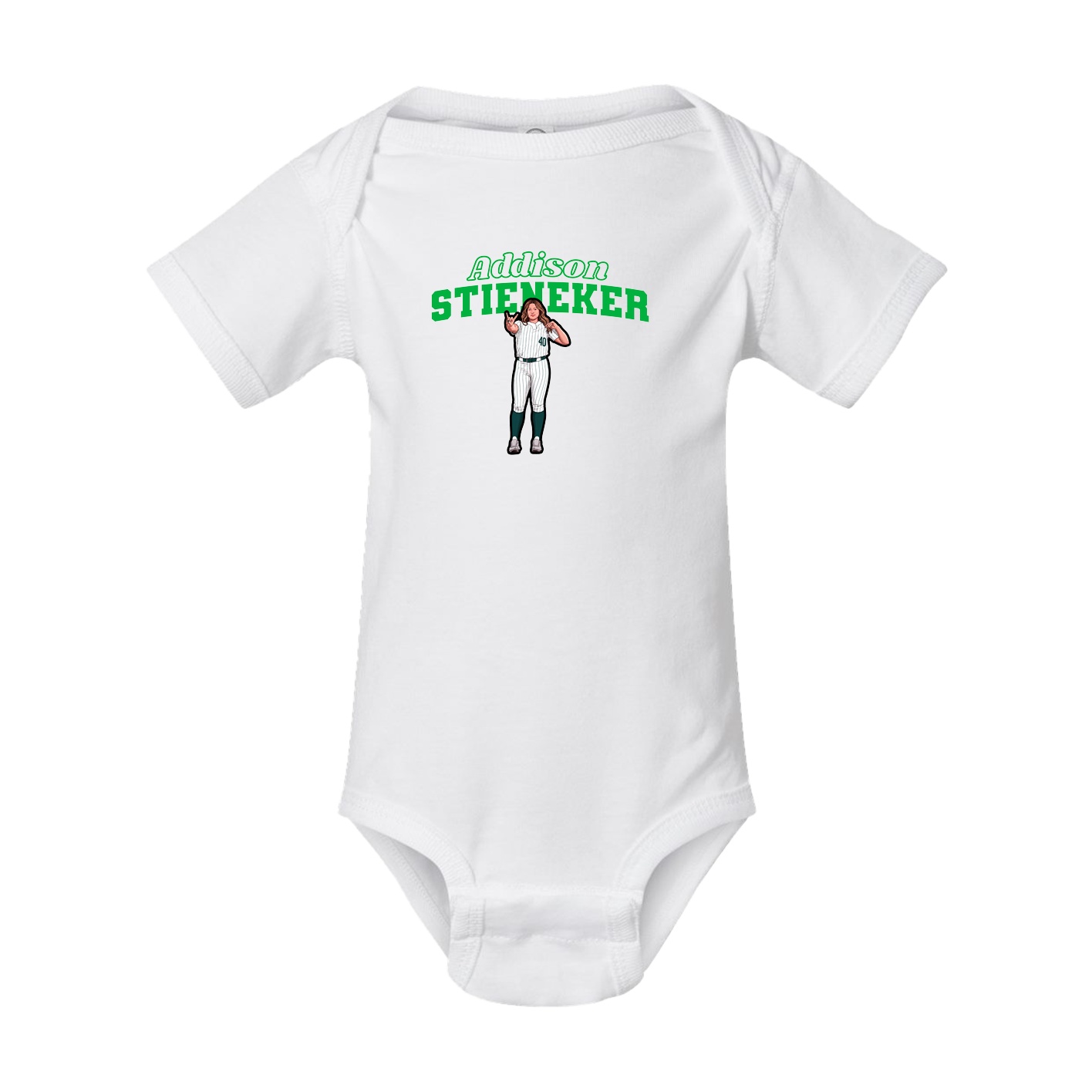 Baby Onesie — Name Arch in White