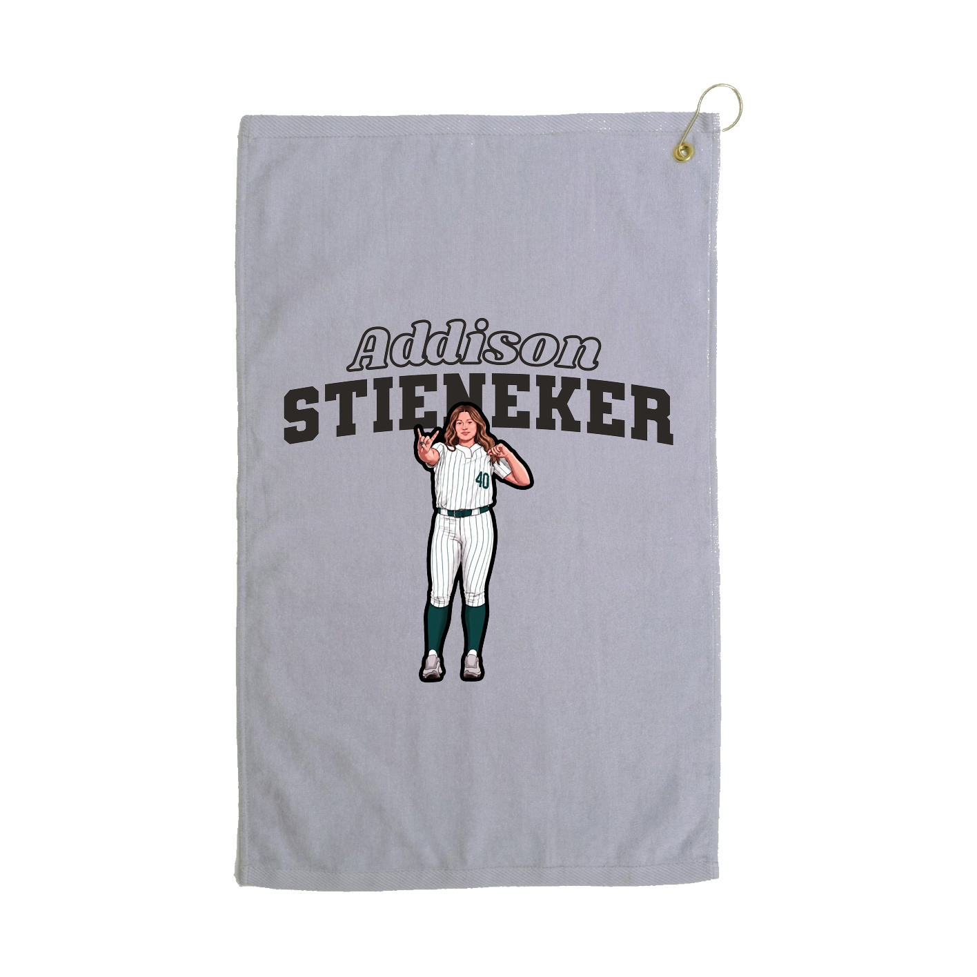 Golf Towel — Name Arch in Grey