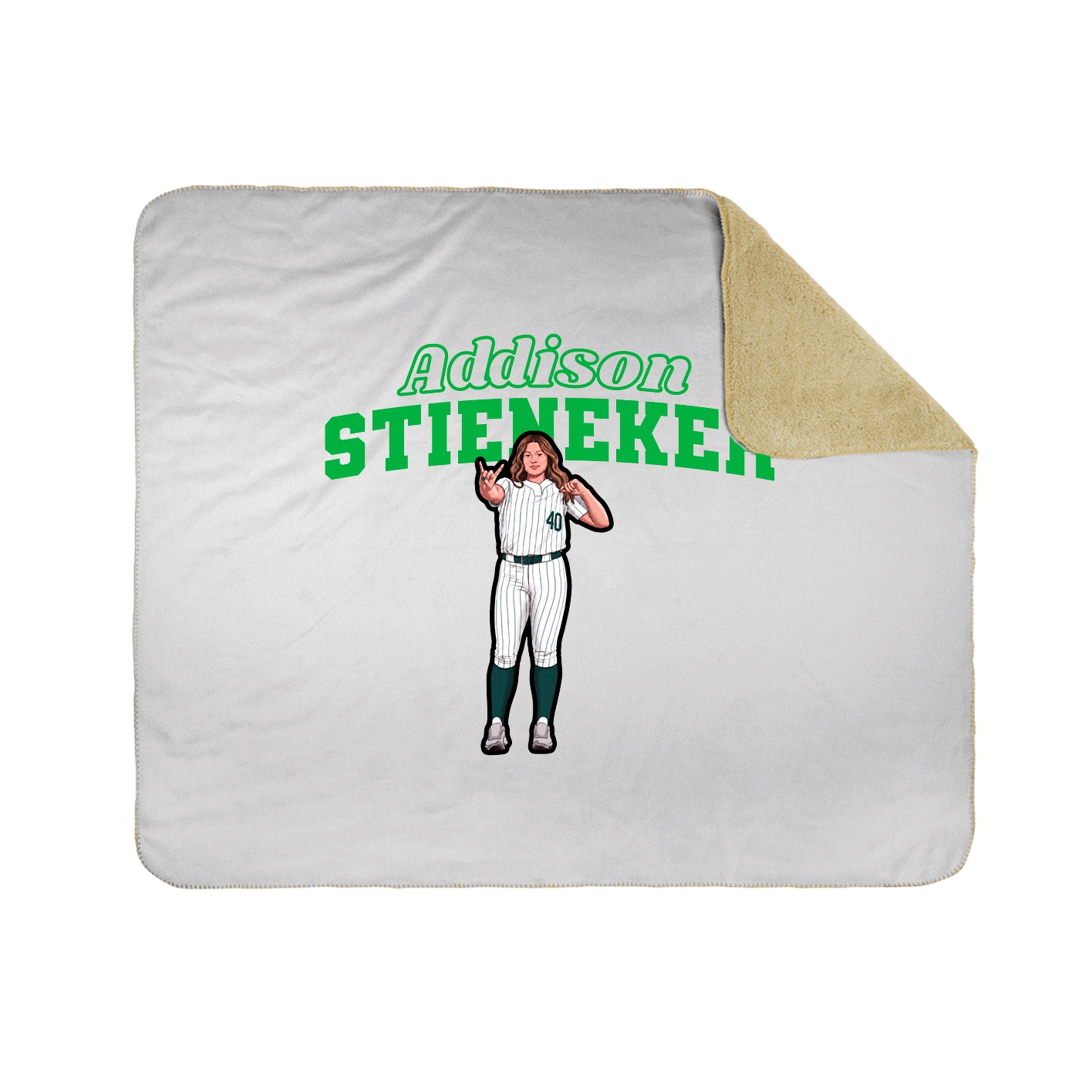 Throw Blanket — Name Arch in White