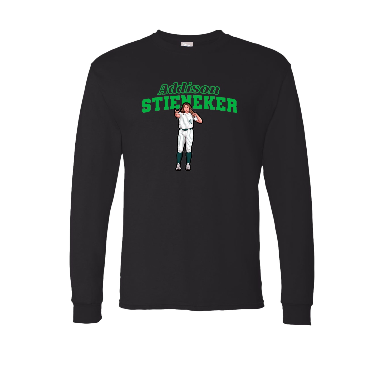 Long Sleeve Tee — Name Arch in Black