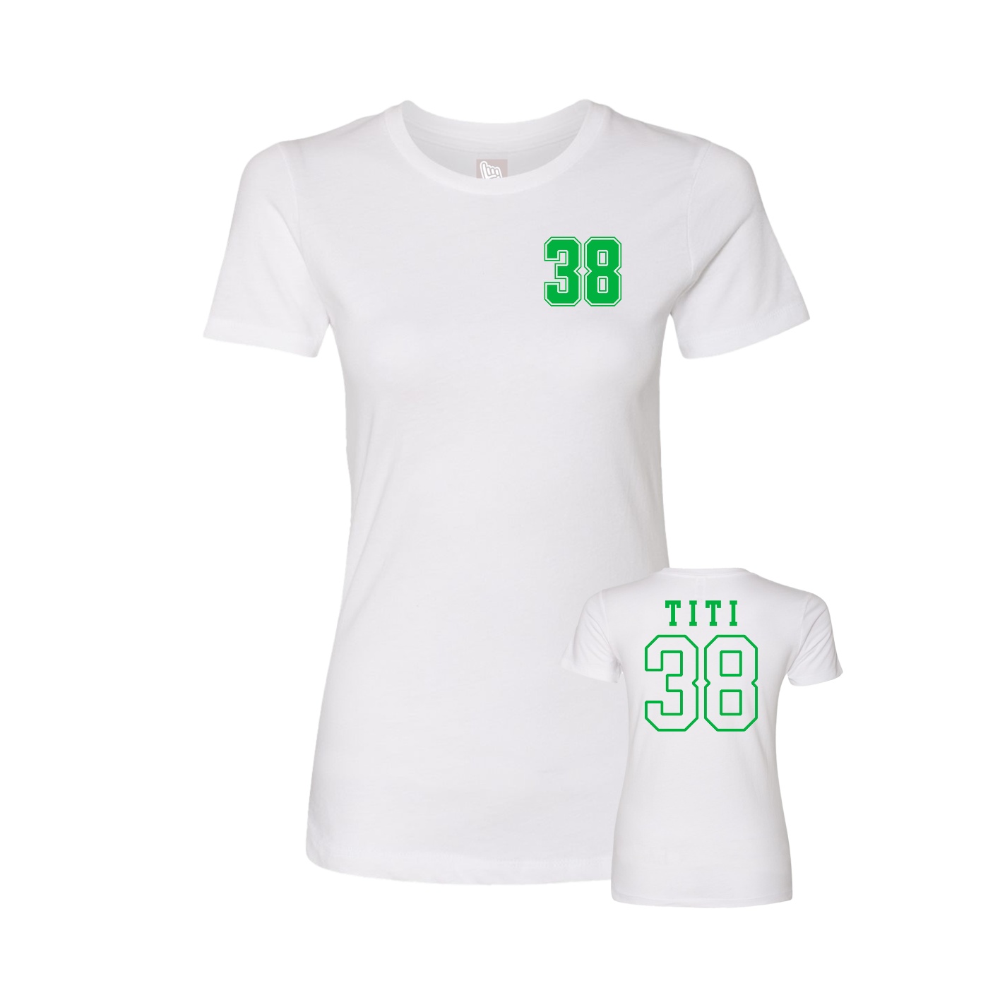 Fitted Women's Tee — Chest Back in White