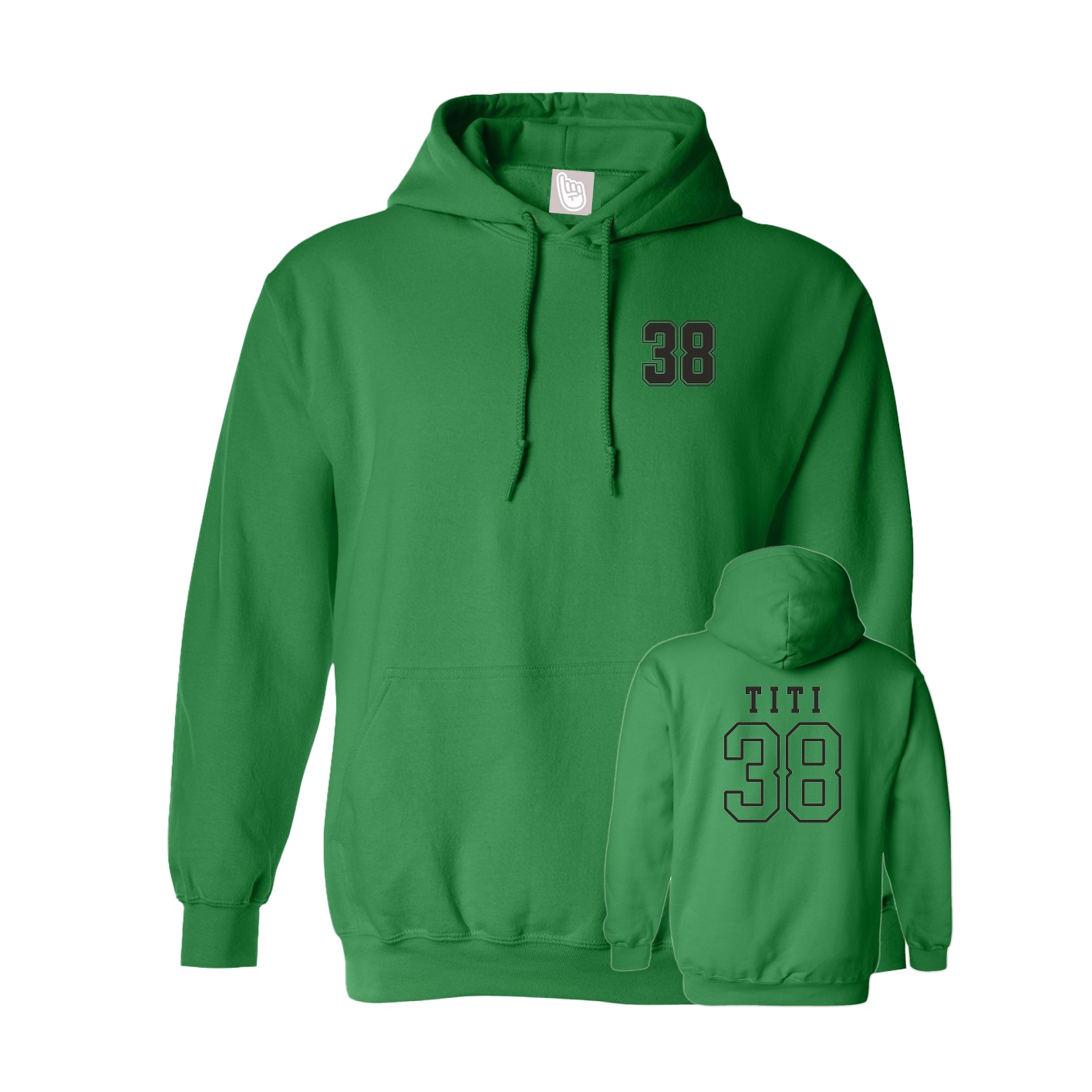 Hoodie — Chest Back in Green