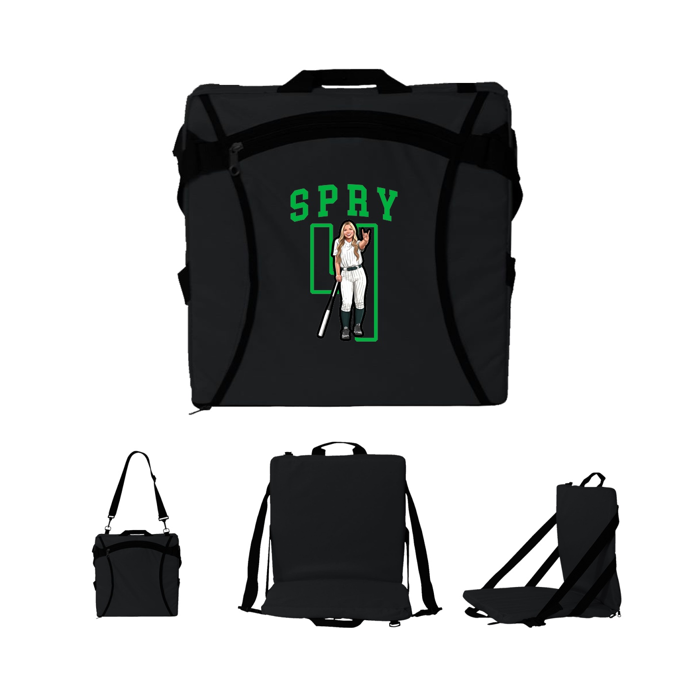 Folding Stadium Seat — Shirsey in Black