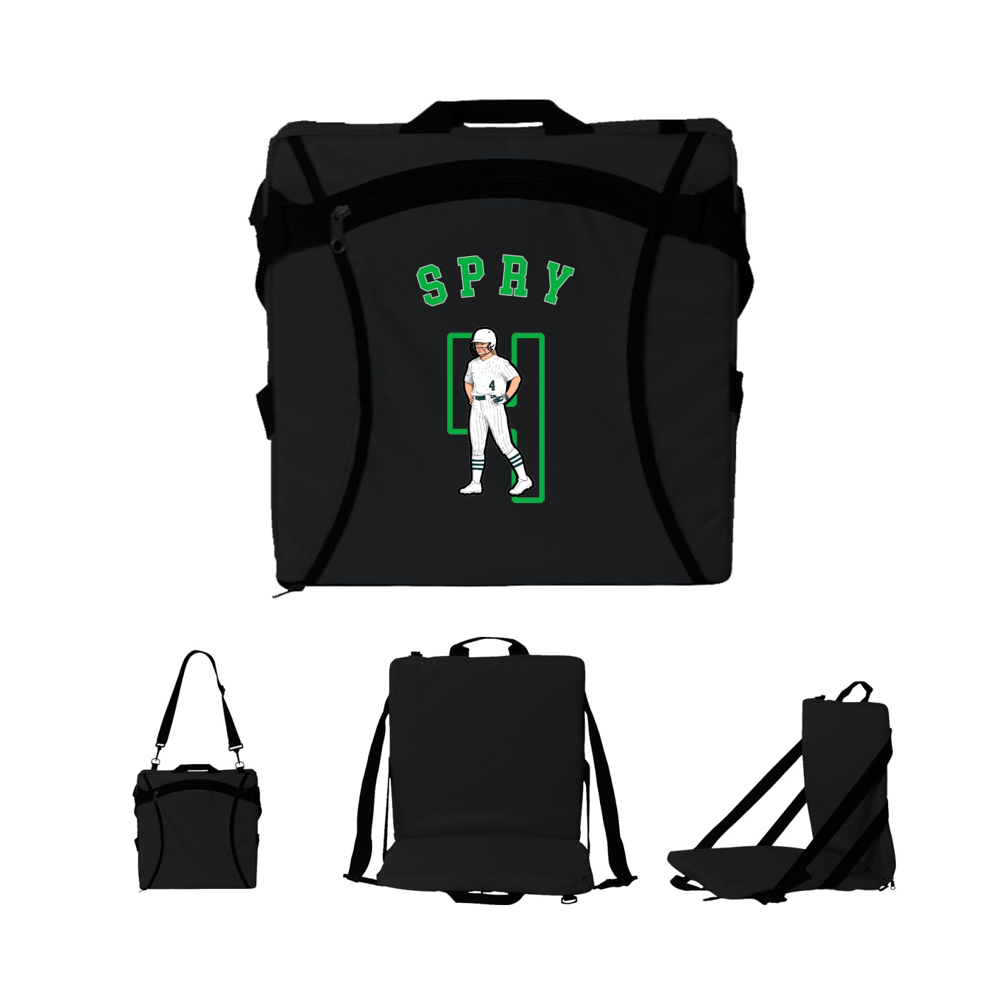 Folding Stadium Seat — Shirsey Arch in Black