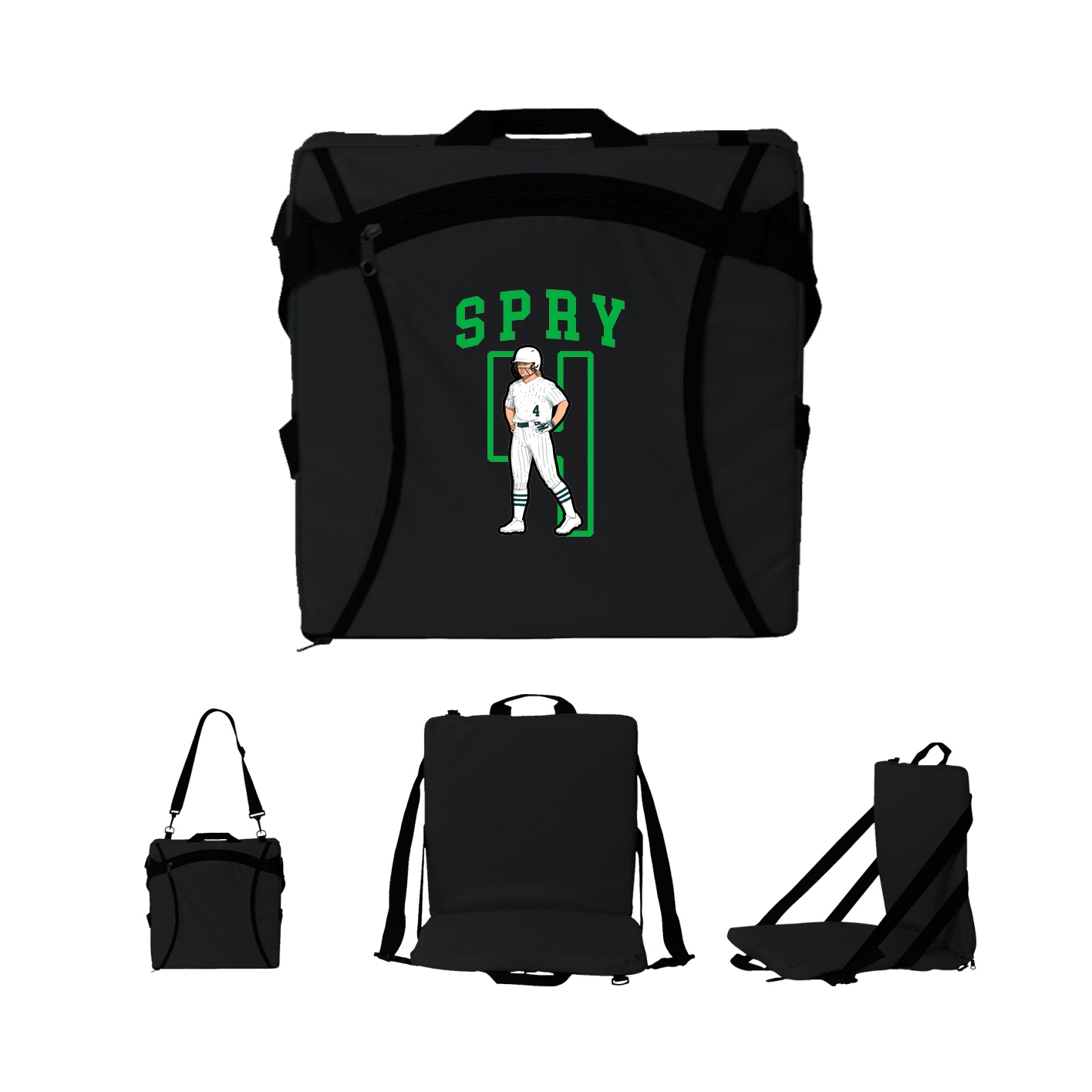 Folding Stadium Seat — Shirsey in Black