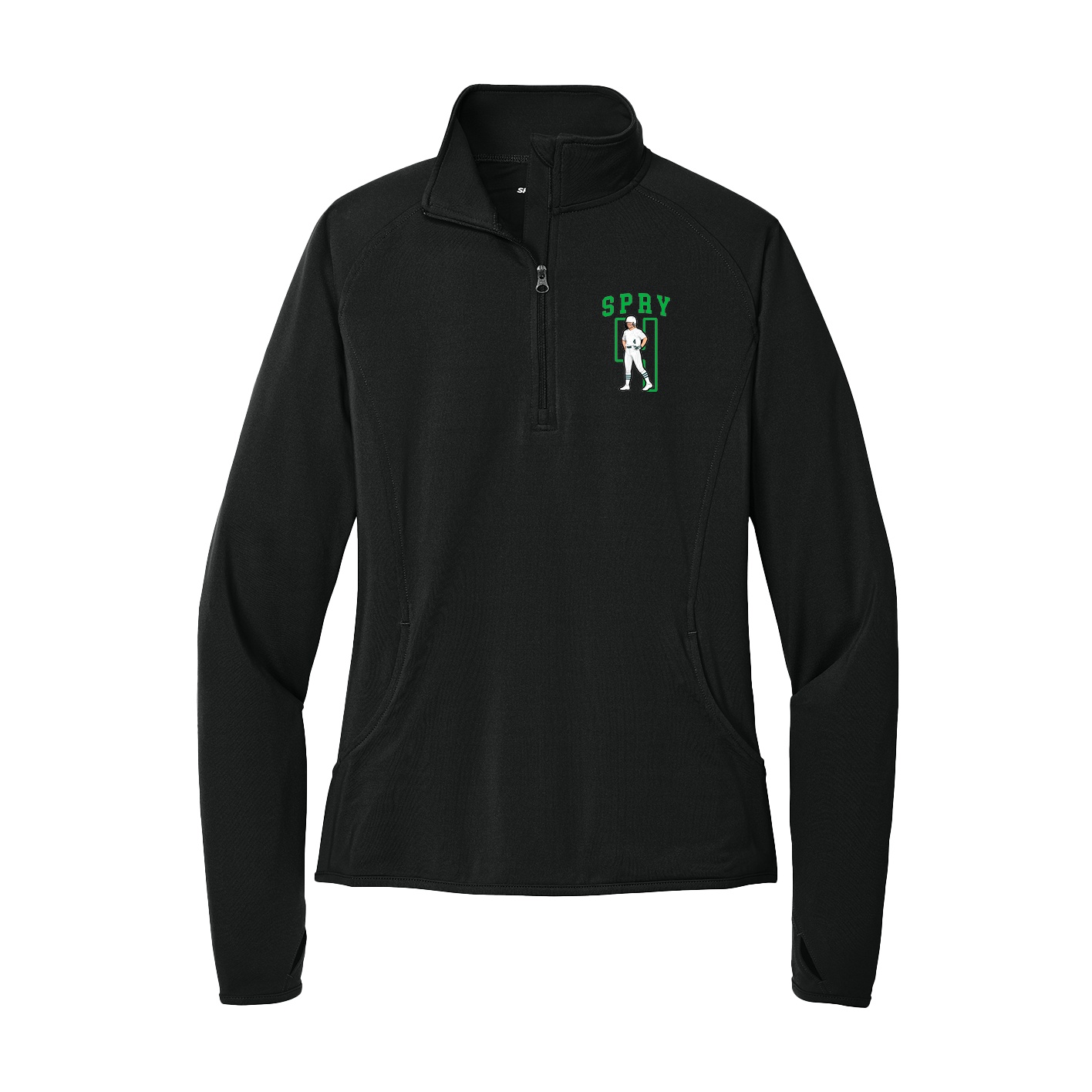 Women's Q-Zip Pullover — Shirsey in Black