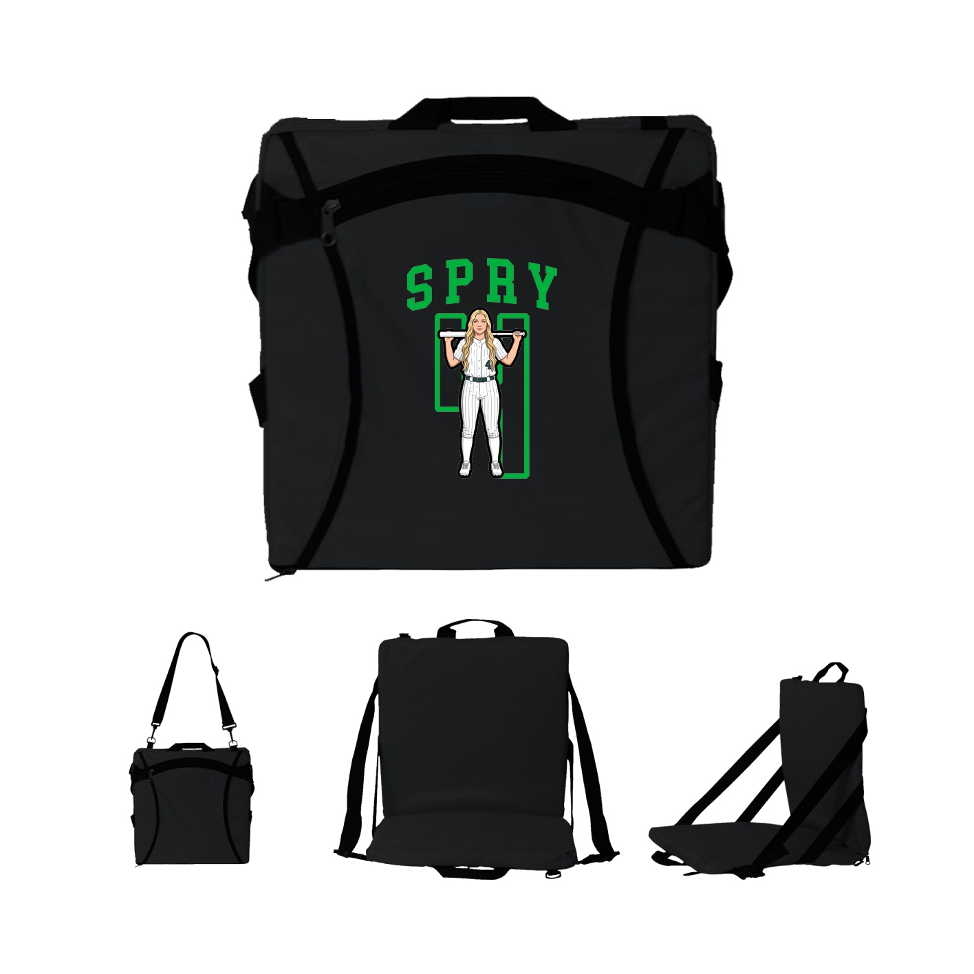 Folding Stadium Seat — Shirsey in Black