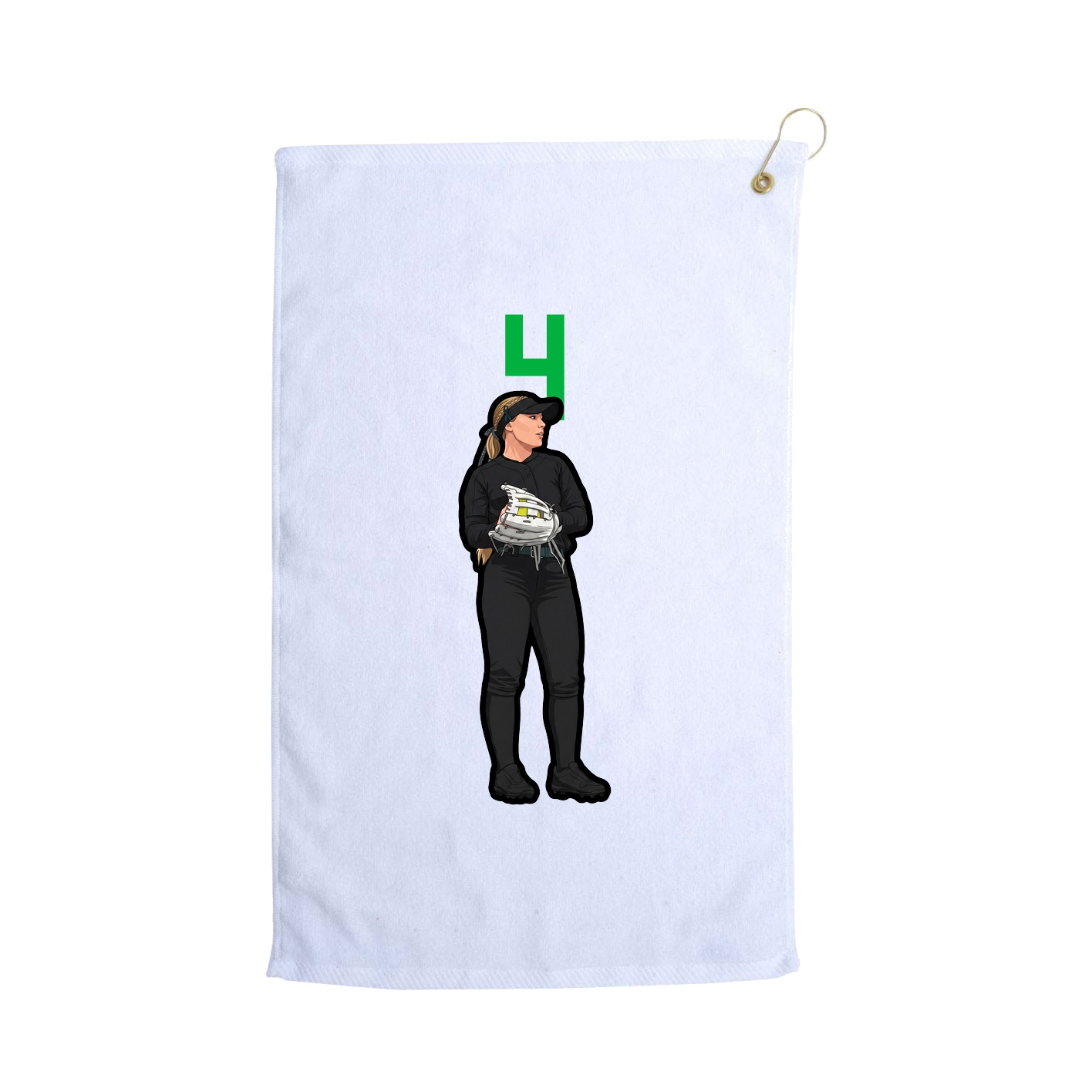 Golf Towel — Number Top in White