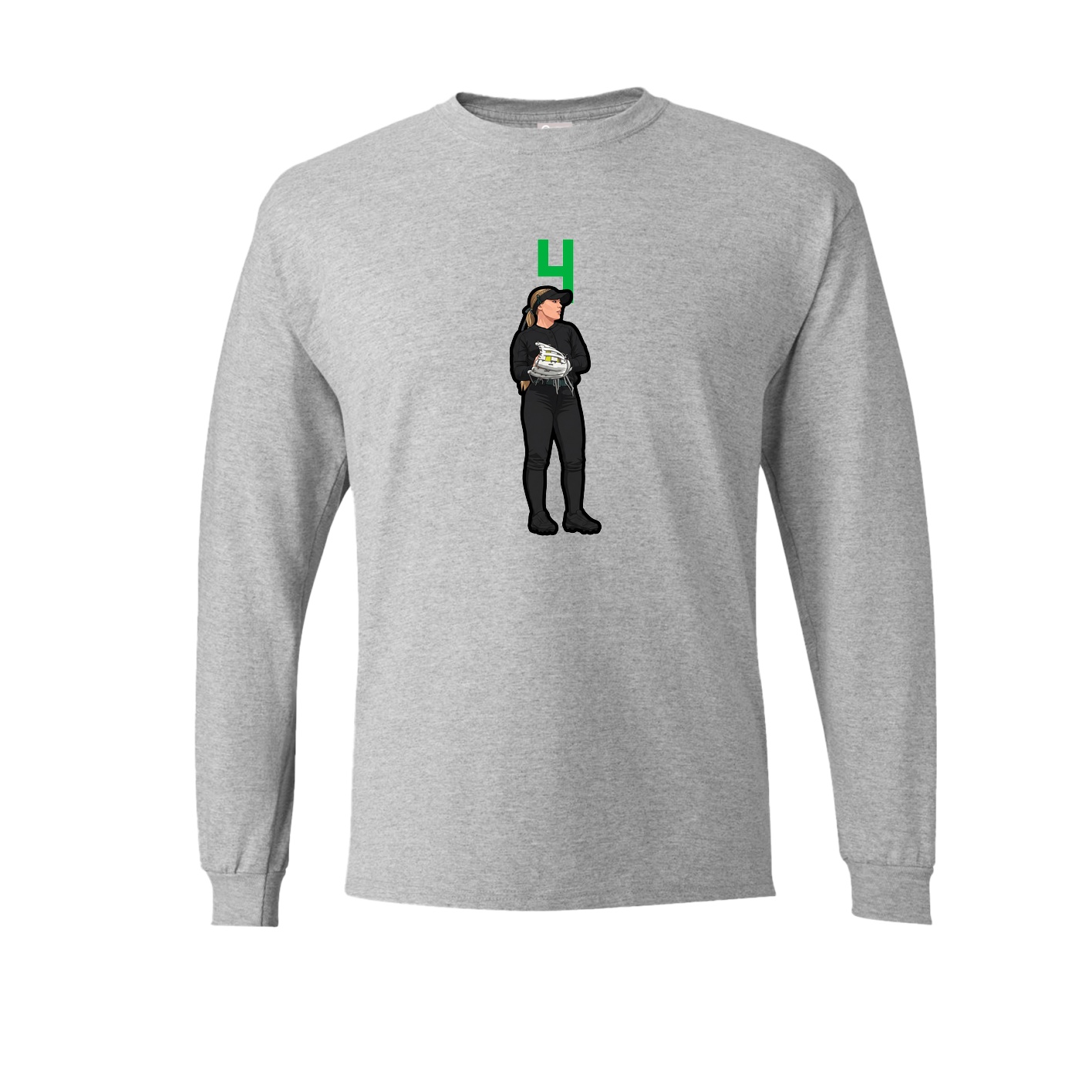 Long Sleeve Tee — Number Top in Grey