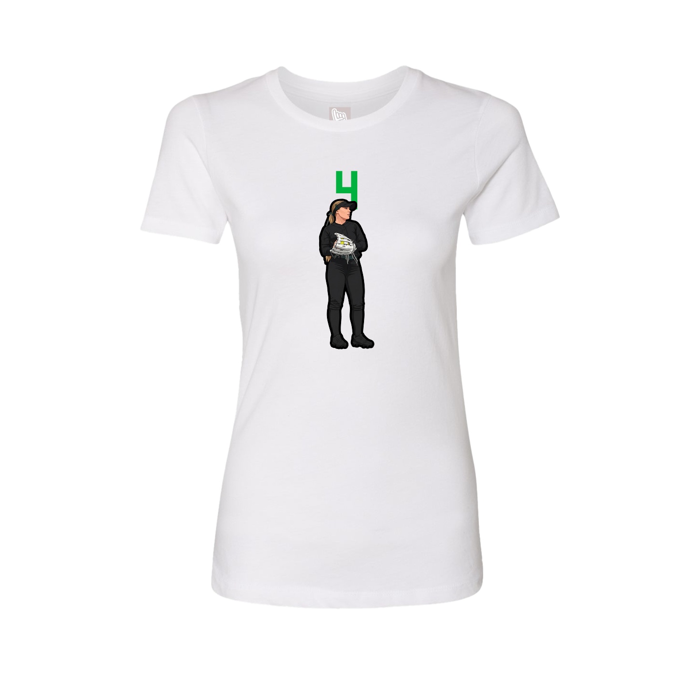 Womens Tee — Number Top in White