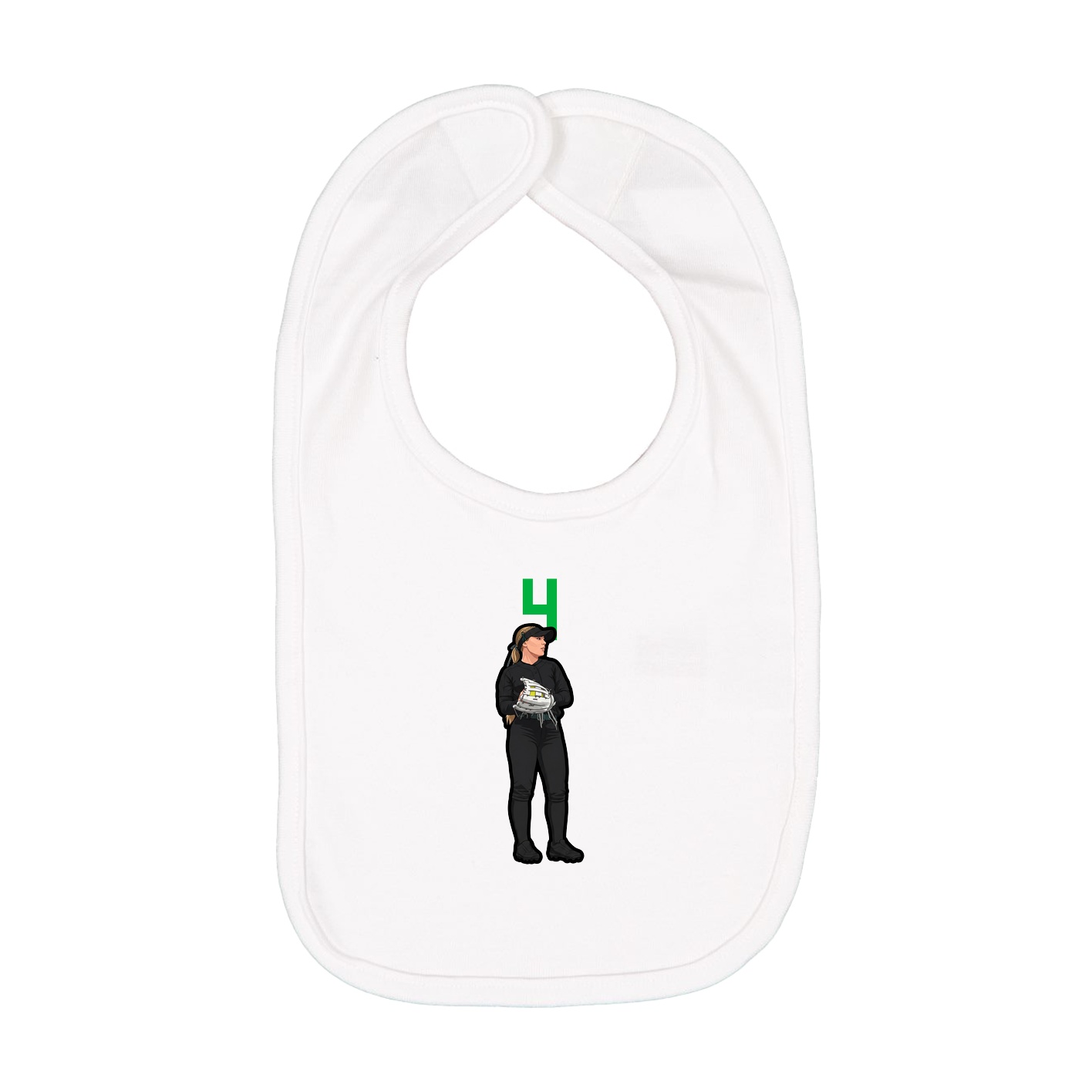 Infant Bib — Number Top in White