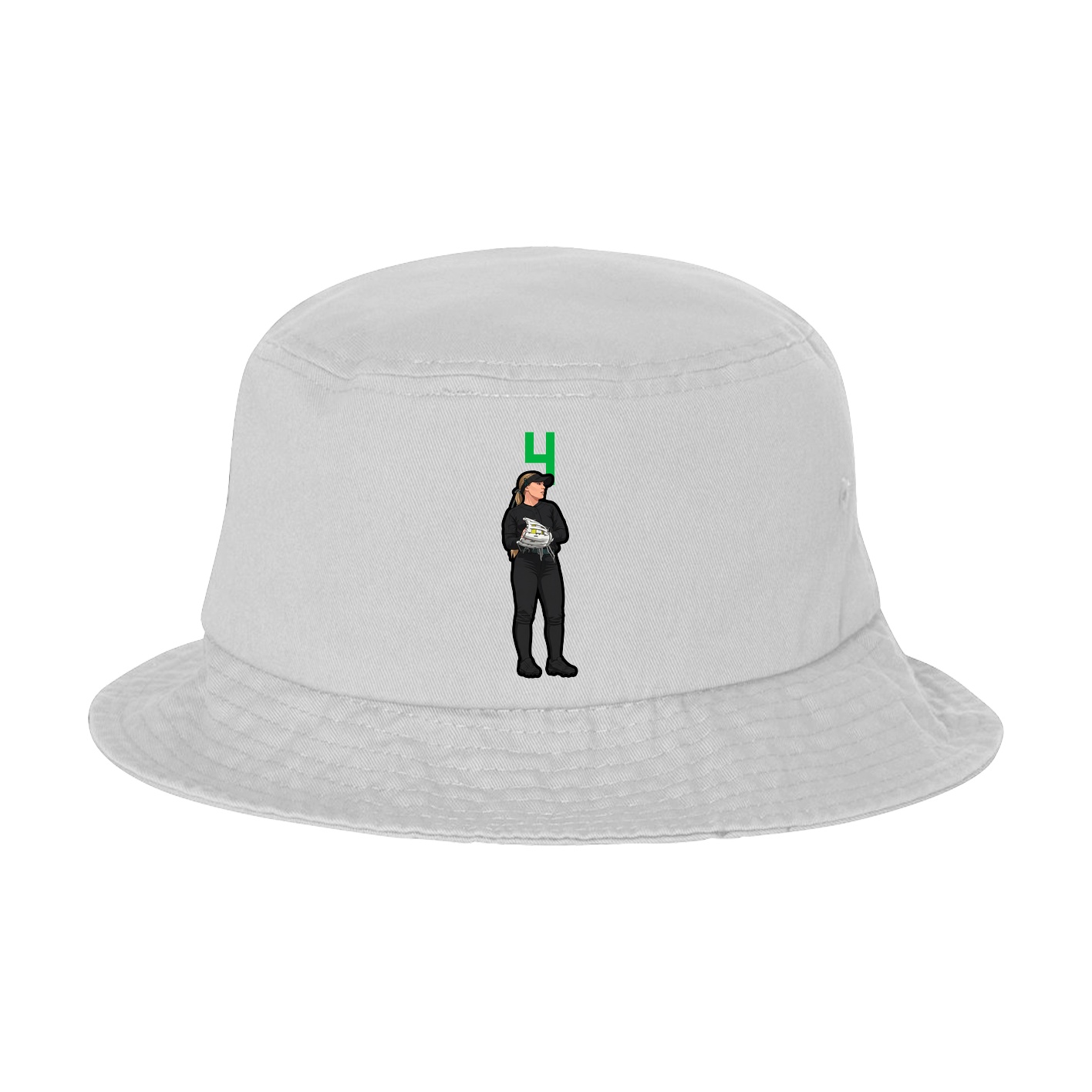 Bucket Cap — Number Top in White