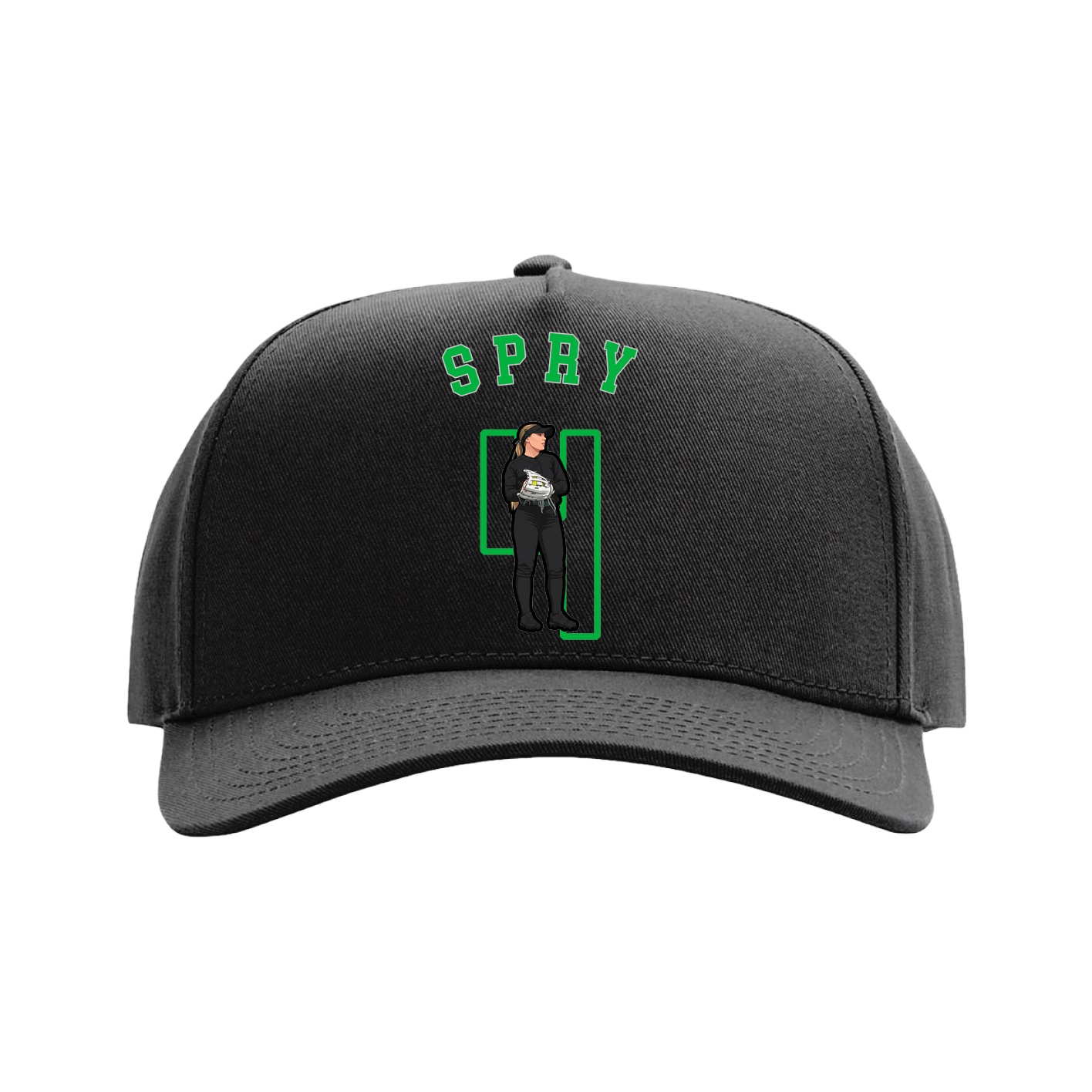 Full Fabric Five-Panel Champ Cap — Shirsey Arch in Black